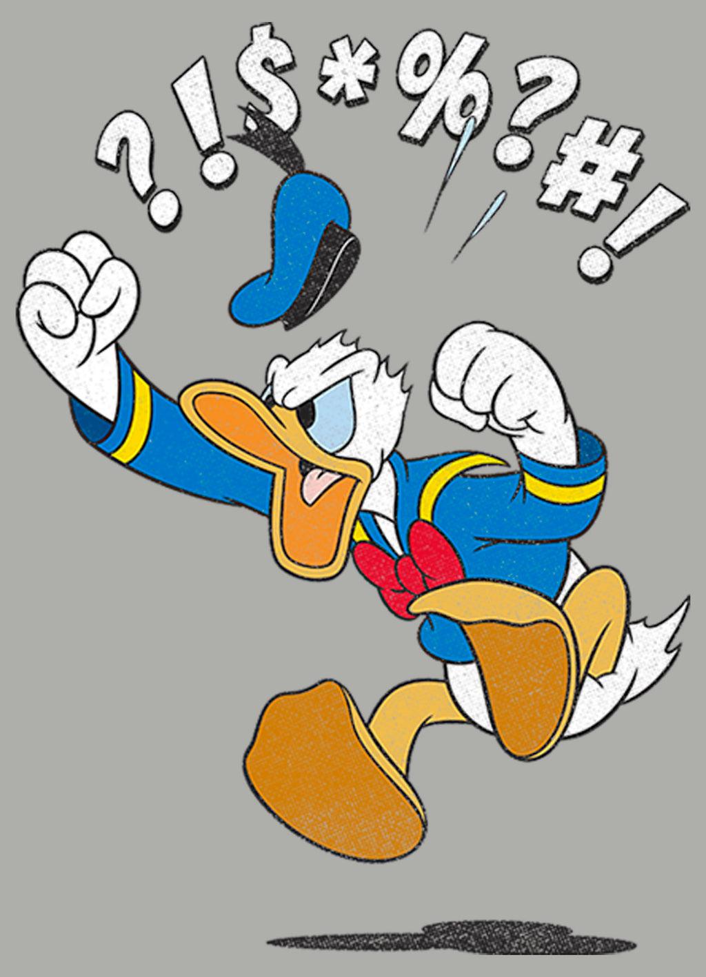 1024x1418 Men's Mickey & Friends Donald Duck Angry Jump T Shirt