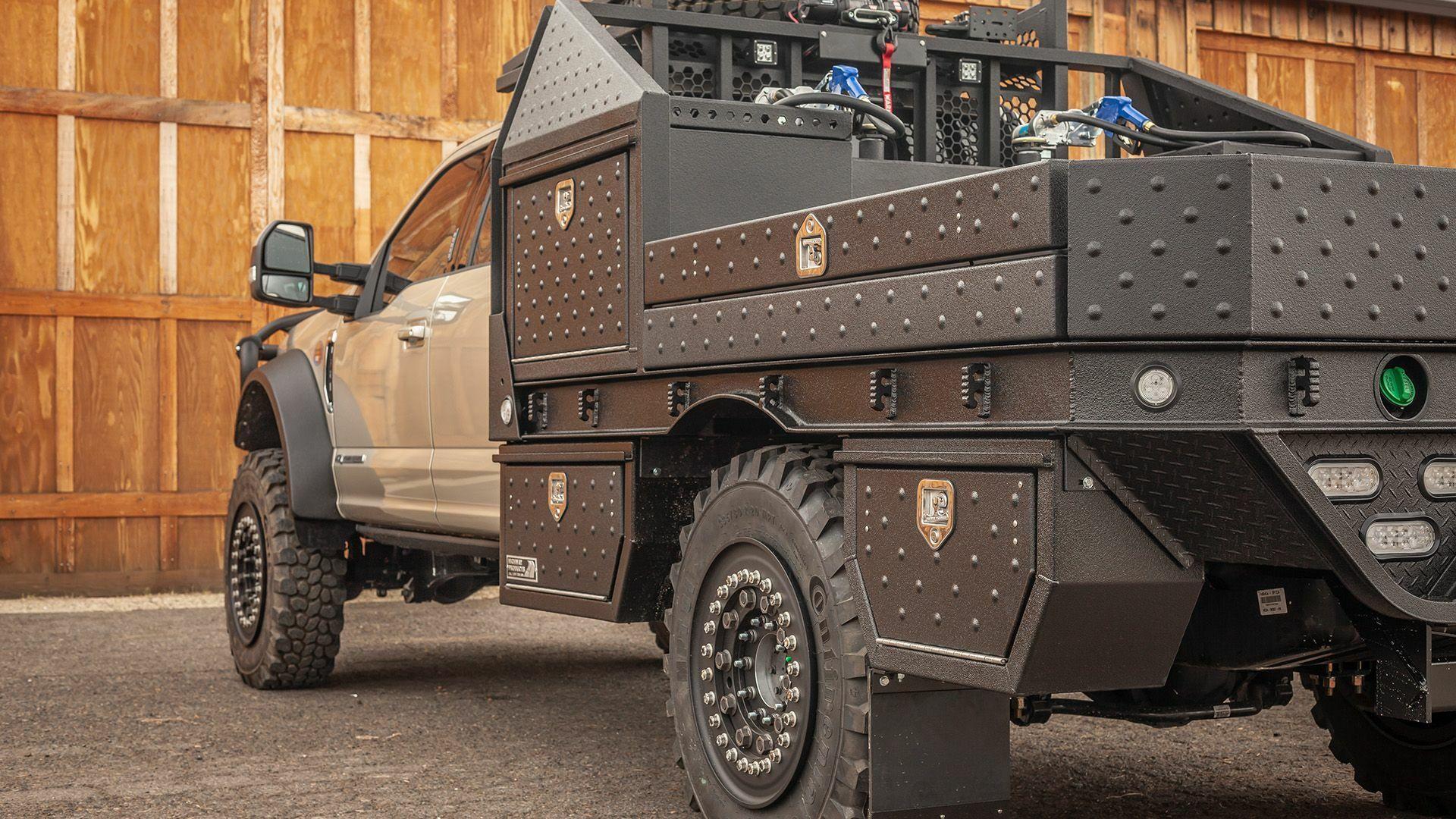 1920x1080 595_flatbed_custom_chuck_vessels_f350_ford_beige_1.18.19 8. Custom trucks, Truck bumpers, Custom truck bumpers