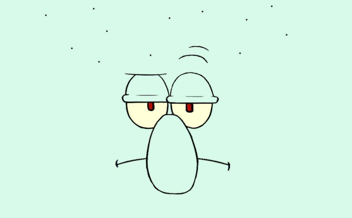 1164x720 Download Squidward Tentacles Face Raised Eyebrows Wallpaper