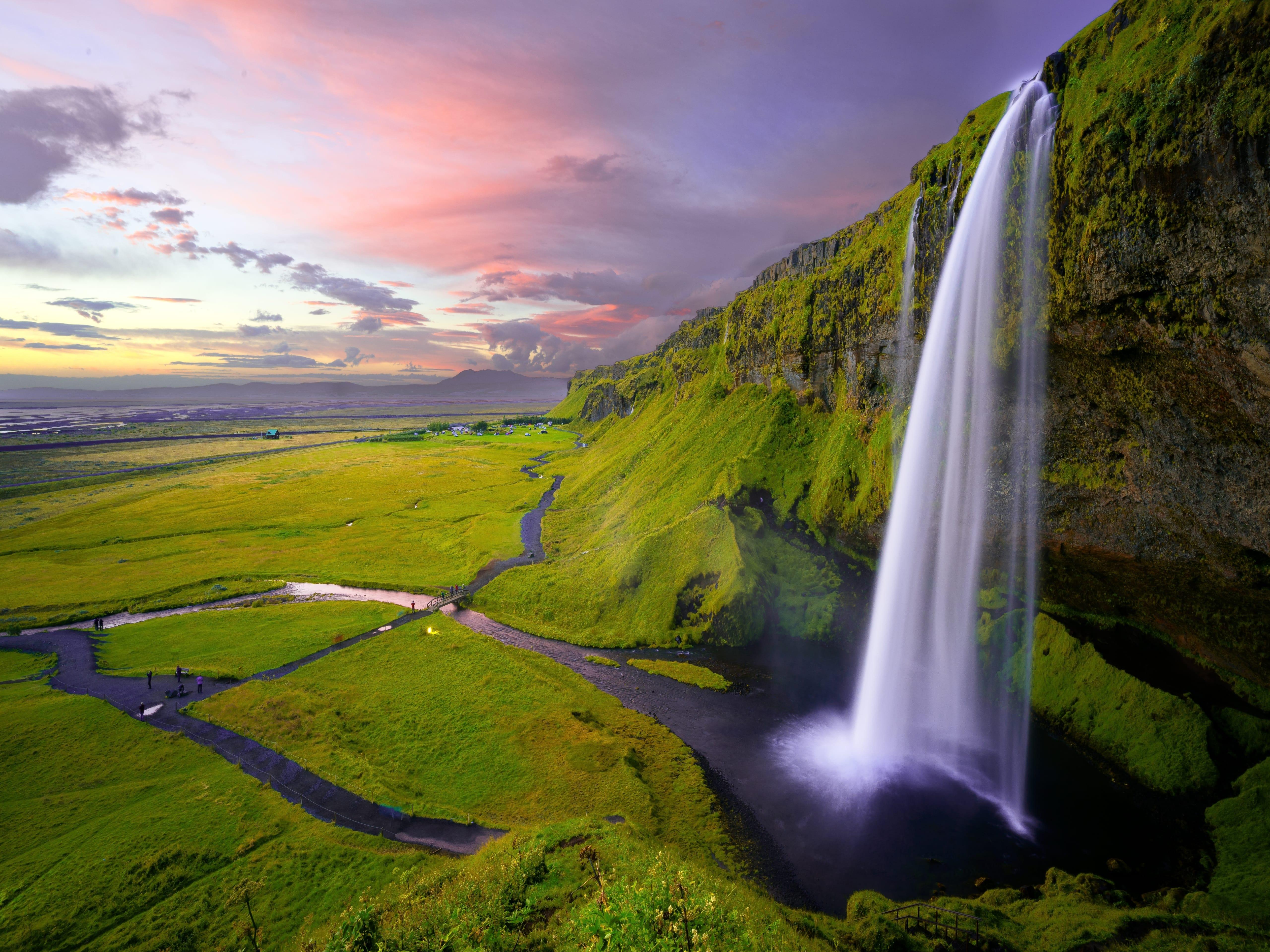 5120x3840 Seljalandsfoss Waterfall Iceland 4K wallpaper