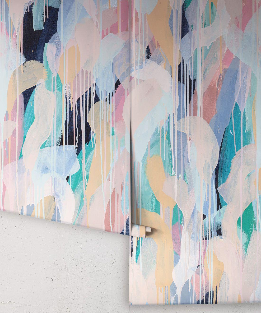 1100x1320 Blue Moon • Abstract Drip Paint Wallpaper