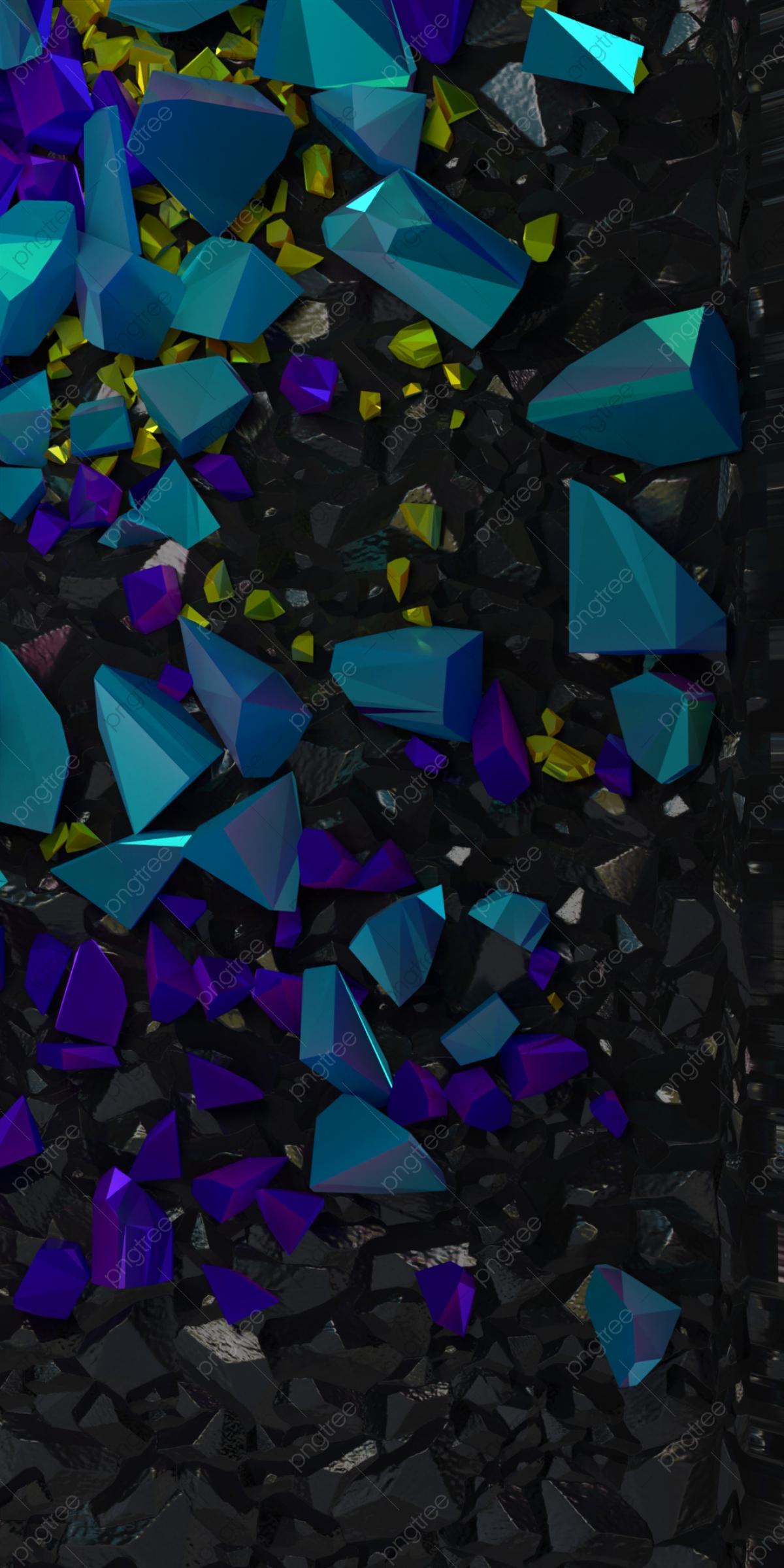 1200x2397 Crystal Background Wallpaper Dark Purple Blue And Black Gem Wallpaper Image For Free Download
