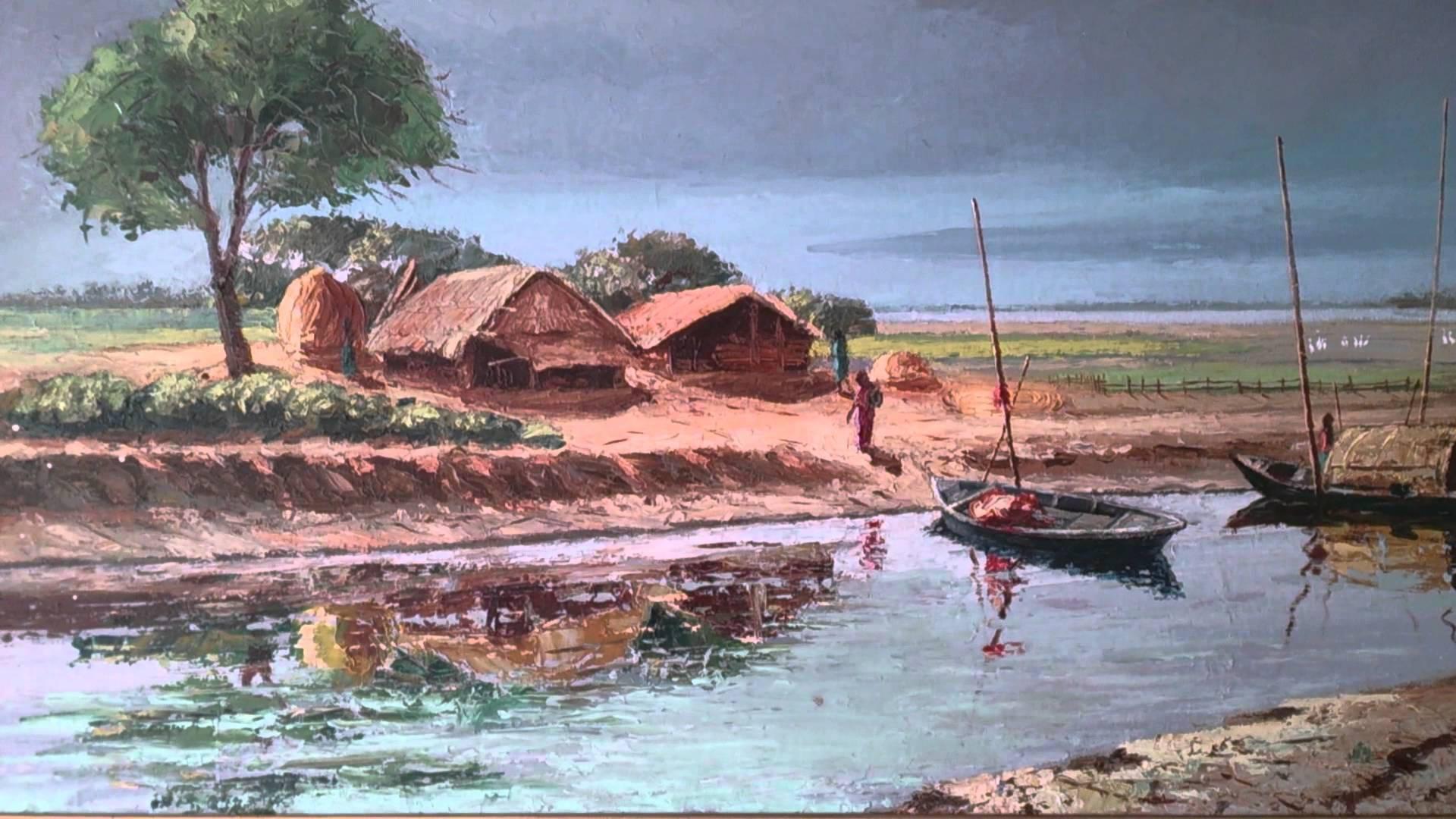 1920x1080 Download Bangladesh Village Scenery Art Wallpaper