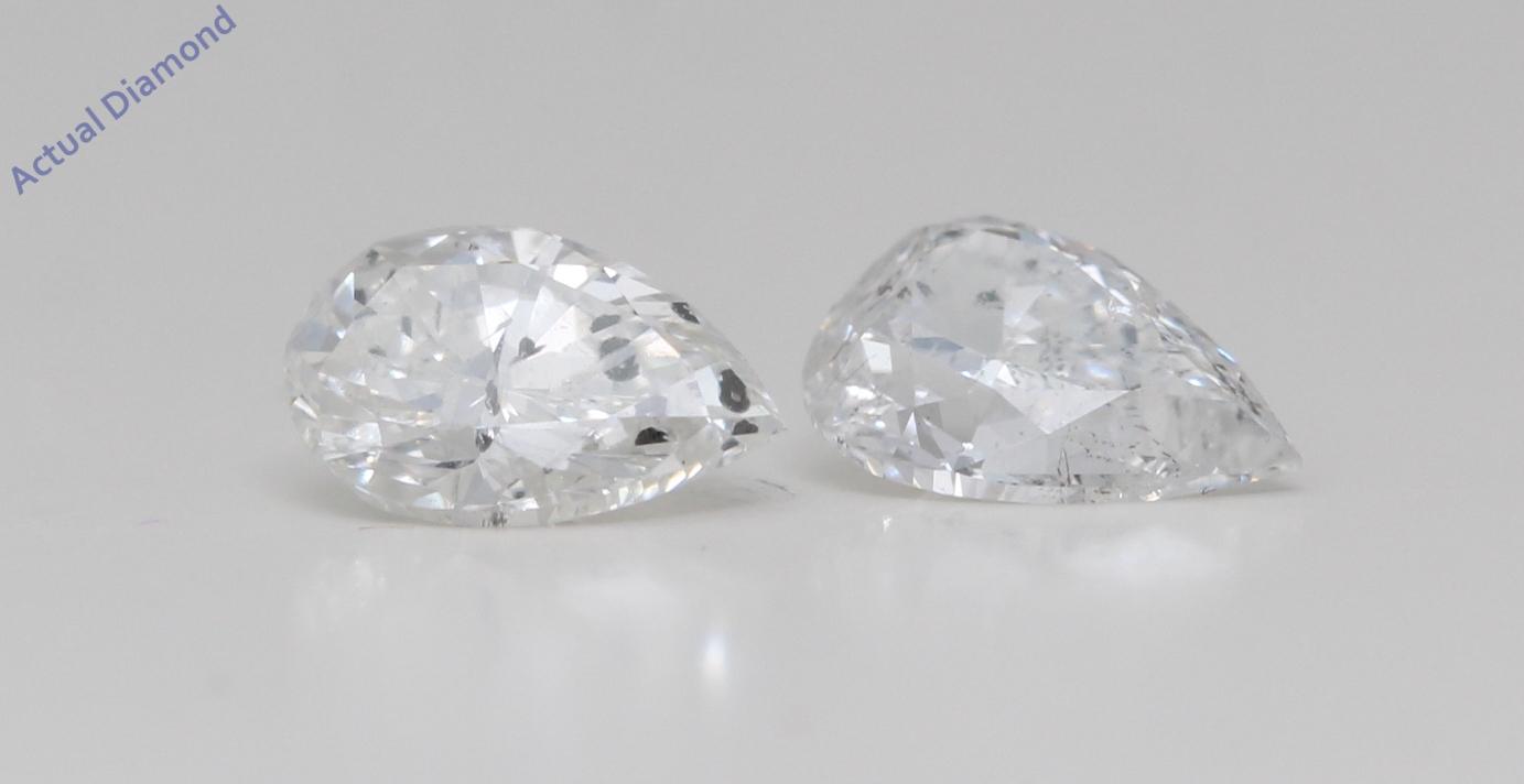 1383x712 A Pair Of Pear Cut Loose Diamonds (1.61 Ct, F G Color, I1 Clarity)