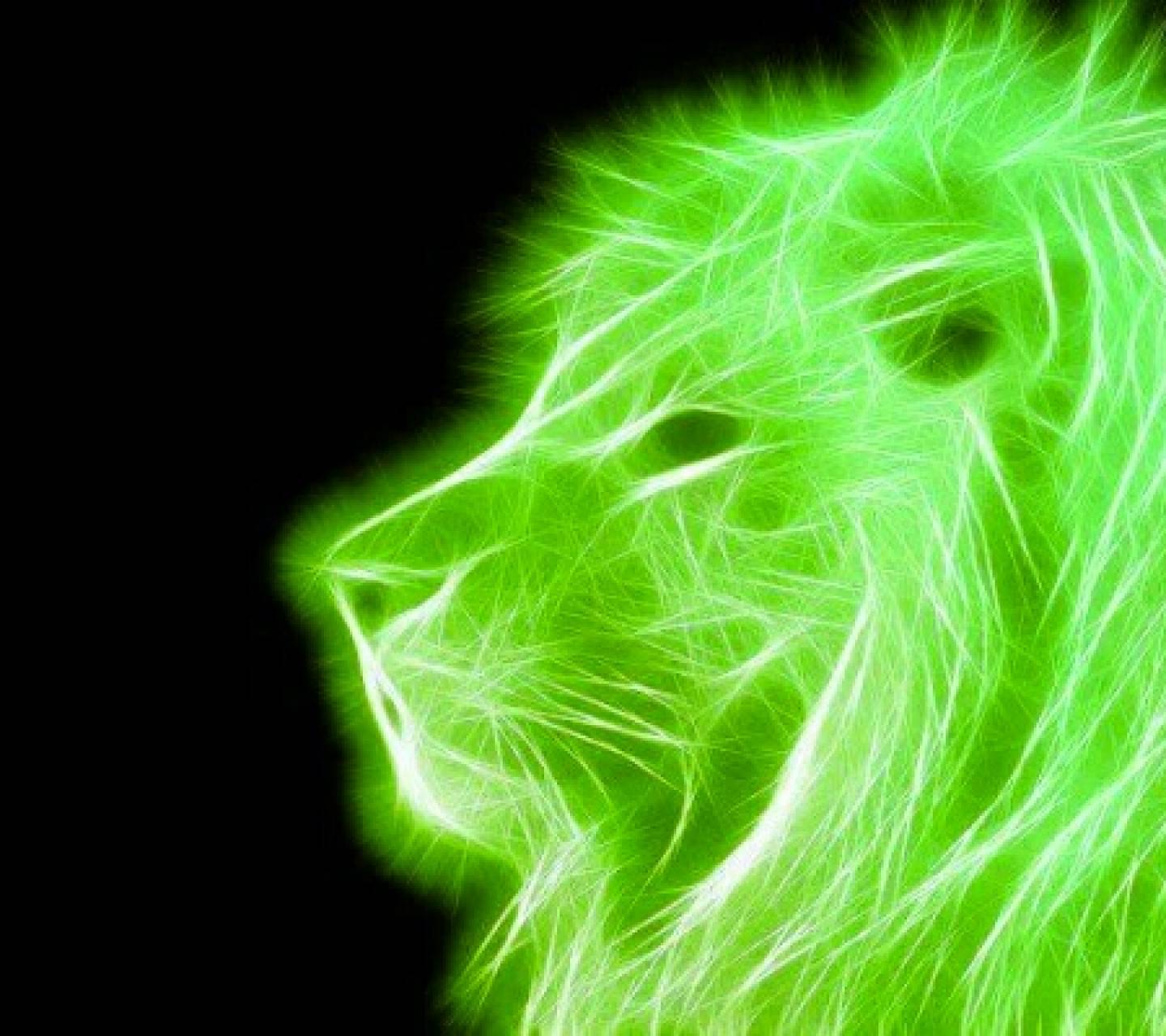 1440x1280 Green Lion Wallpaper