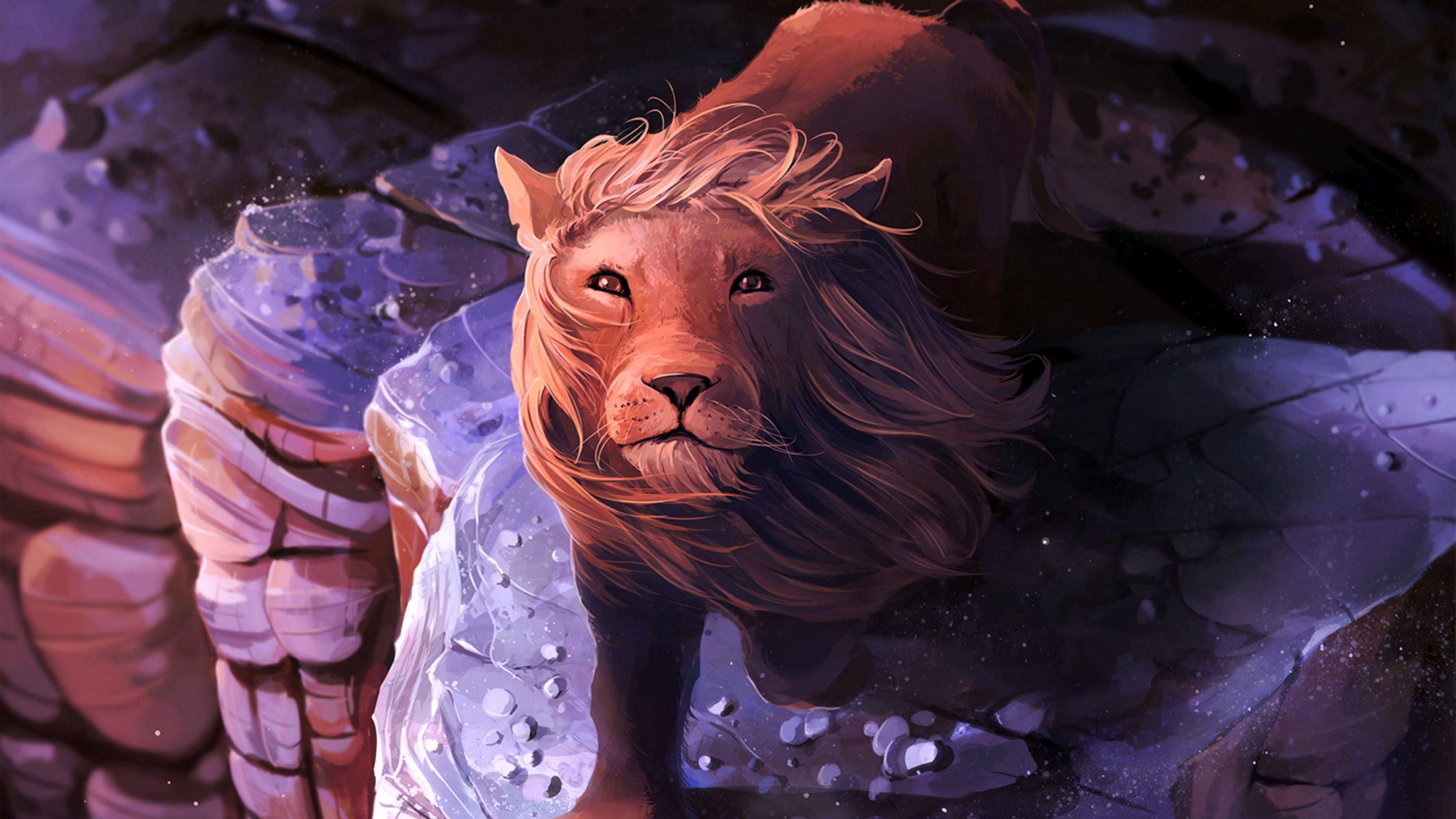 3840x2160 Wallpaper / lion, art, mane, king of beasts, 4k free download