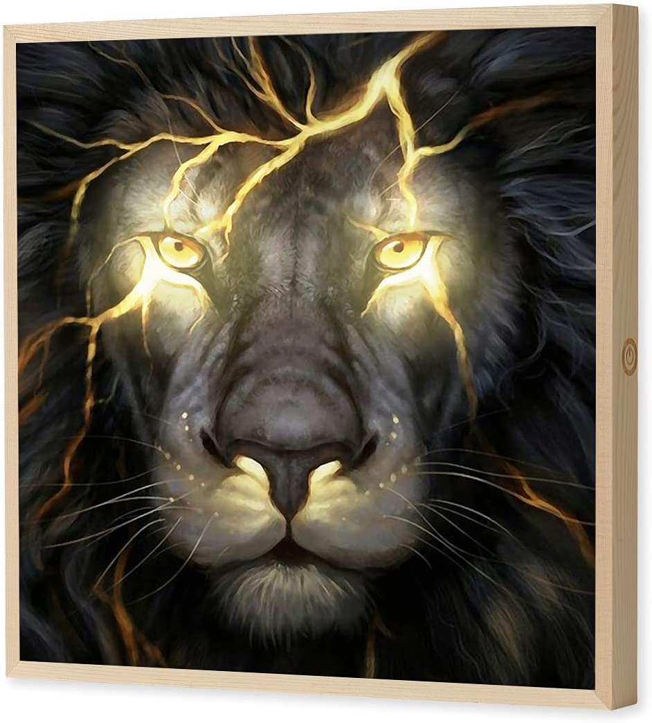 942x1044 SZYF LED Canvas Wall Art Prints Painting Poster Framed Home Decor Animal Light up Picture Frame Posters for Modern Living Room Decor Kids Bedroom Decoration (12x12in): Posters & Prints