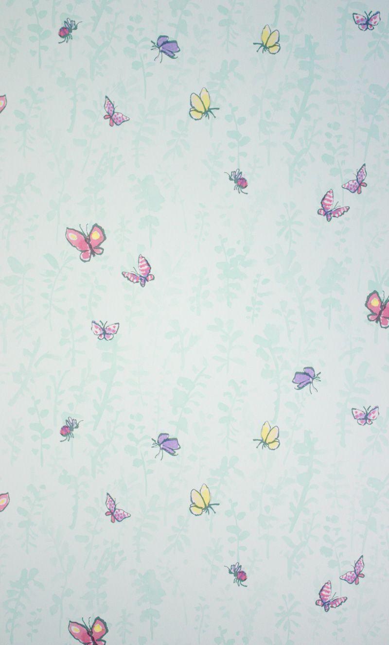 800x1327 Sample Butterfly Meadow Wallpaper in Turquoise from the Zagazoo