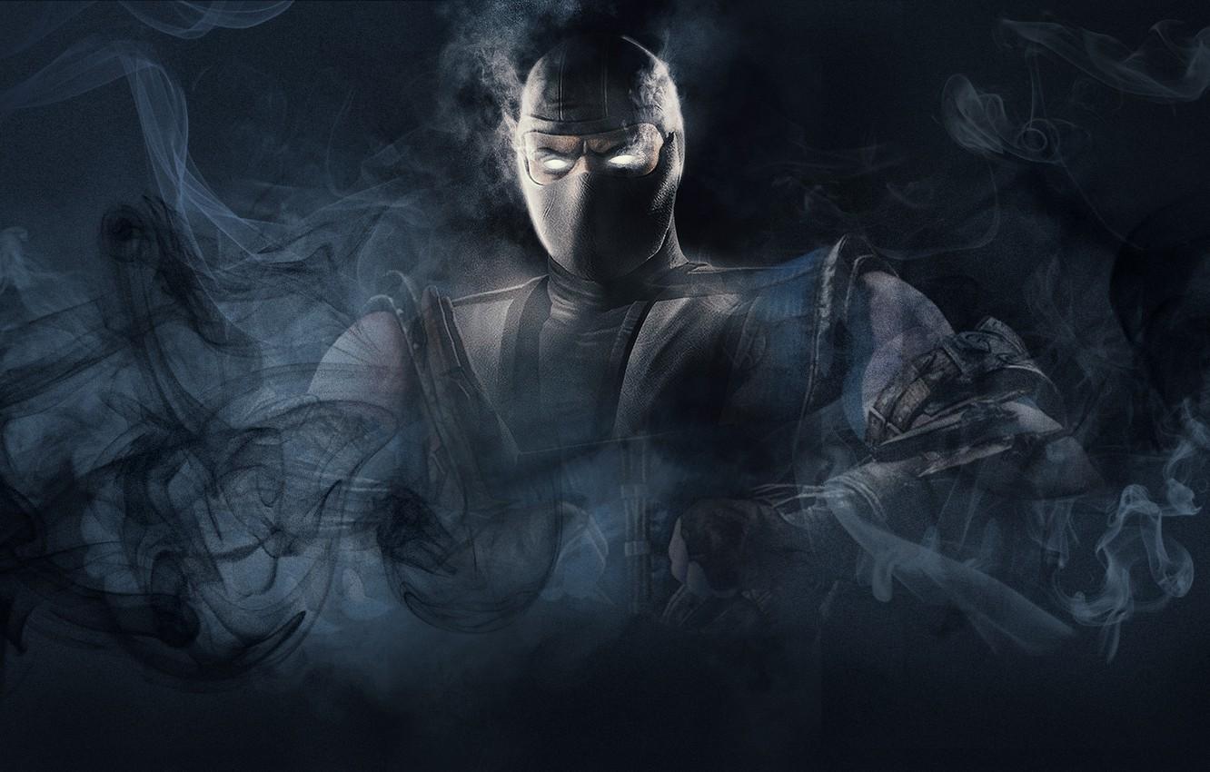 1332x850 Wallpaper Smoke, mask, black background, Mortal Kombat, Smoke, Mortal Kombat, mask, black background, fantasy art, Smoke, burning look, fantasy art, burning gaze image for desktop, section фантастика