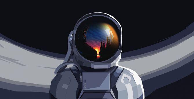 670x344 Astronaut, minimal, art wallpaper, HD image, picture, background, 0b0f72