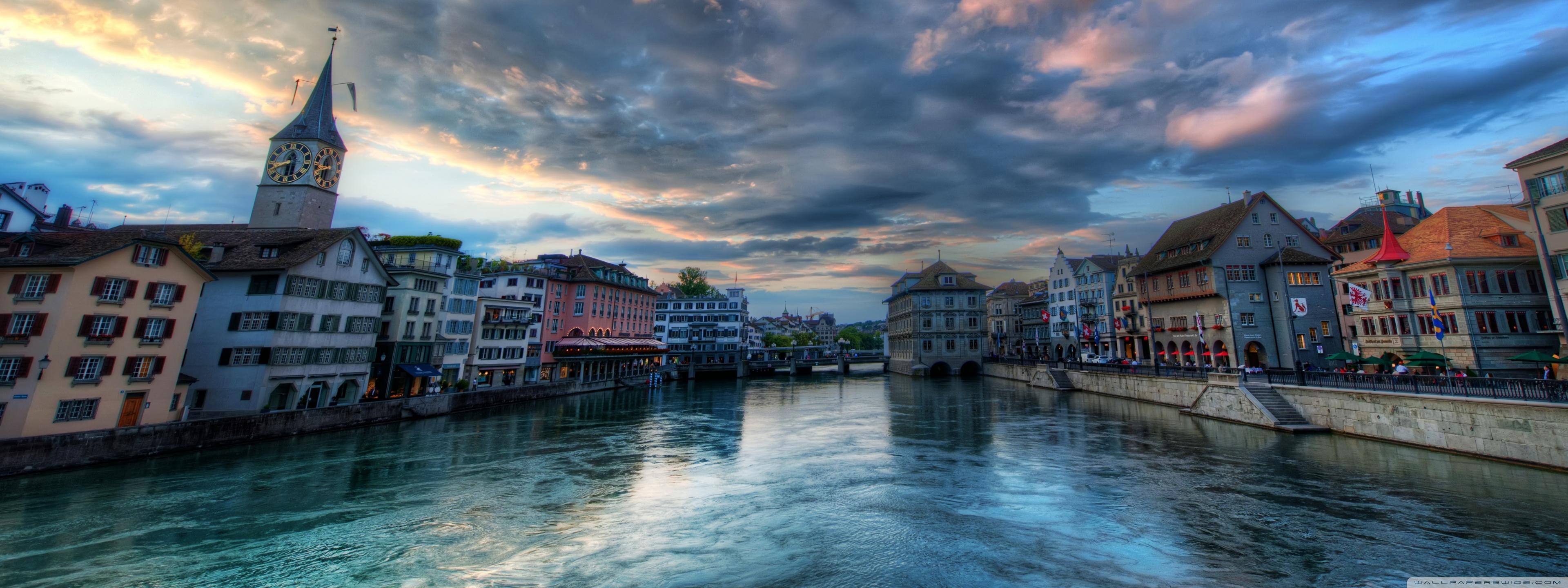 3840x1440 Zurich, Switzerland Ultra HD Desktop Background Wallpaper for : Multi Display, Dual Monitor