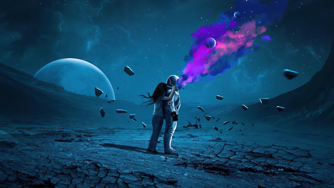 1366x768 Download astronaut, space explosion, art 1366x768 wallpaper, tablet, laptop, 1366x768 HD image, background, 27138