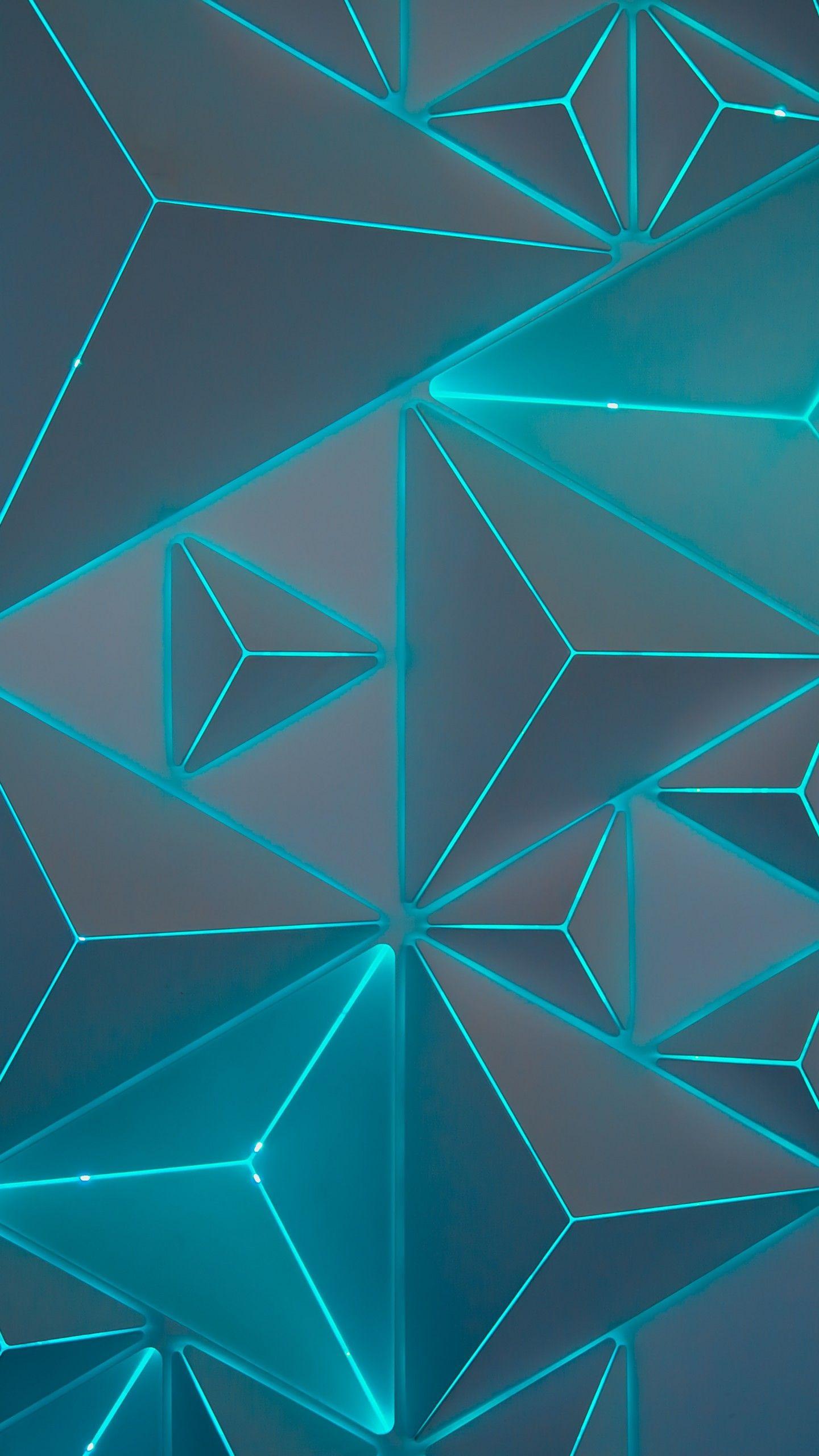 1440x2560 Neon Geometric Wallpaper