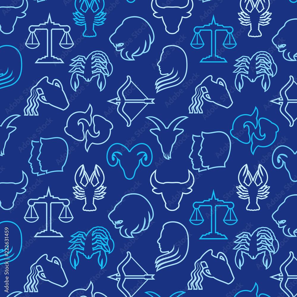 1000x1000 Background pattern with Zodiac signs (Horoscope symbols wallpaper, Astrology design) Stock Vector