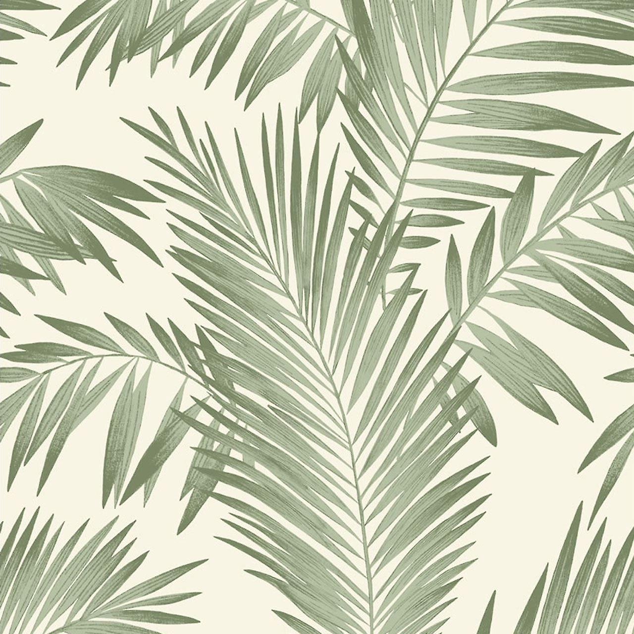 1280x1280 Tropical Palm Tree White Green Wallpaper Leaves Leaf Luxury Weight Arthouse