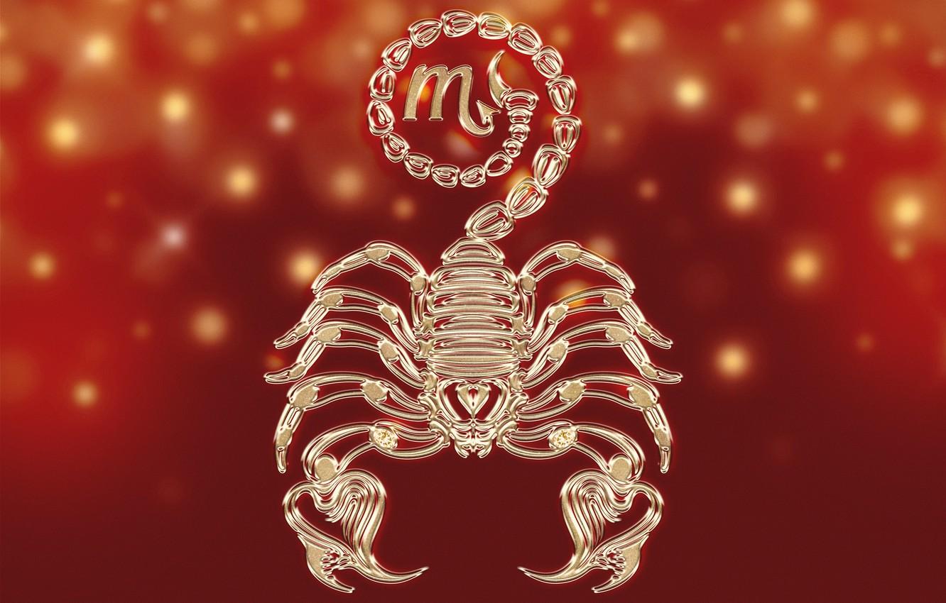 1332x850 Wallpaper metal, lights, sign, graphics, Shine, styling, silhouette, symbol, Scorpio, red background, the signs of the zodiac, symbols, zodiac, bokeh, zodiac sign, astrology image for desktop, section разное