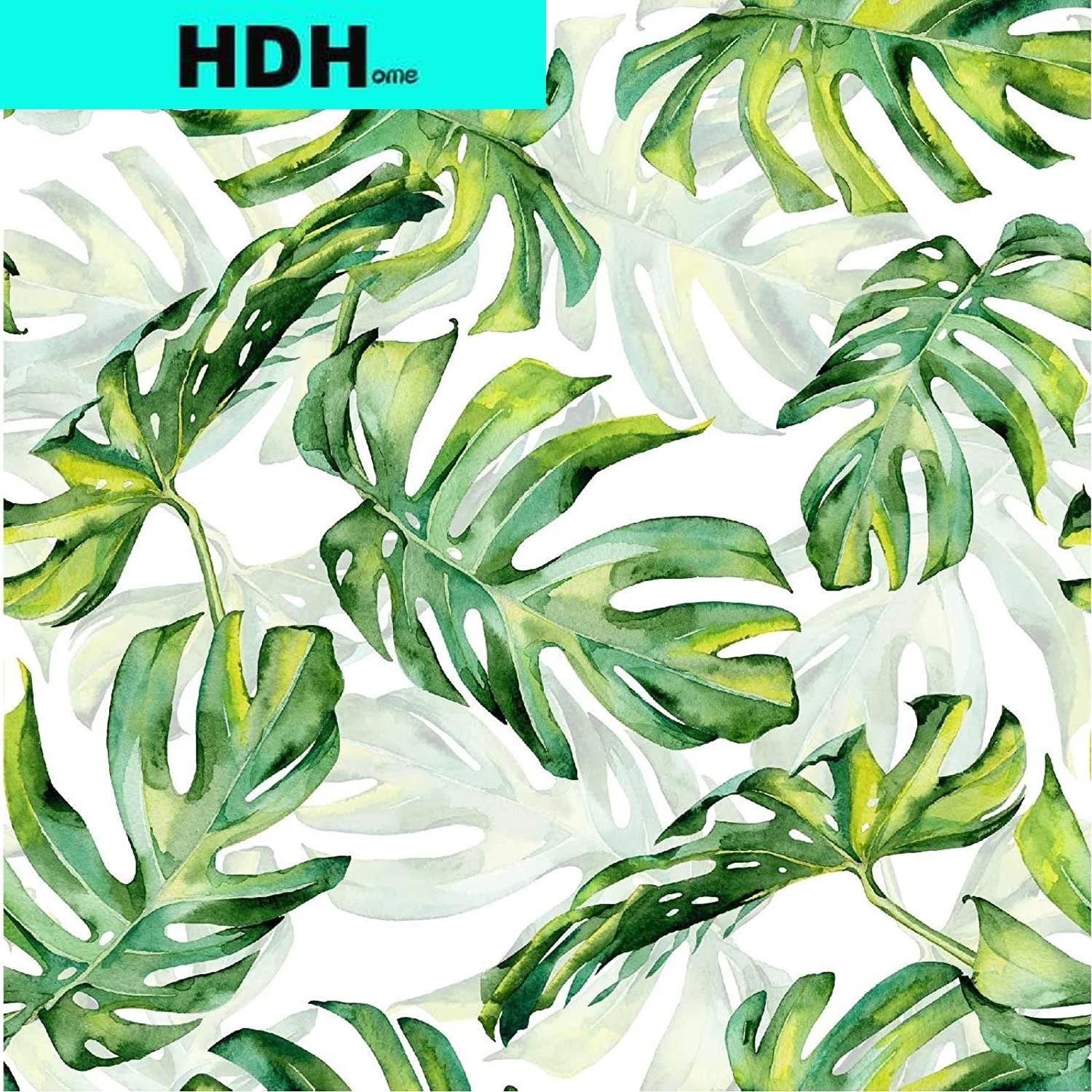 1500x1500 Tropical Green Leaf Peel and Stick Wallpaper Palm Leaves Self Adhesive Removable Wallpaper Waterproof Decorative Contact Paper. Wallpaper