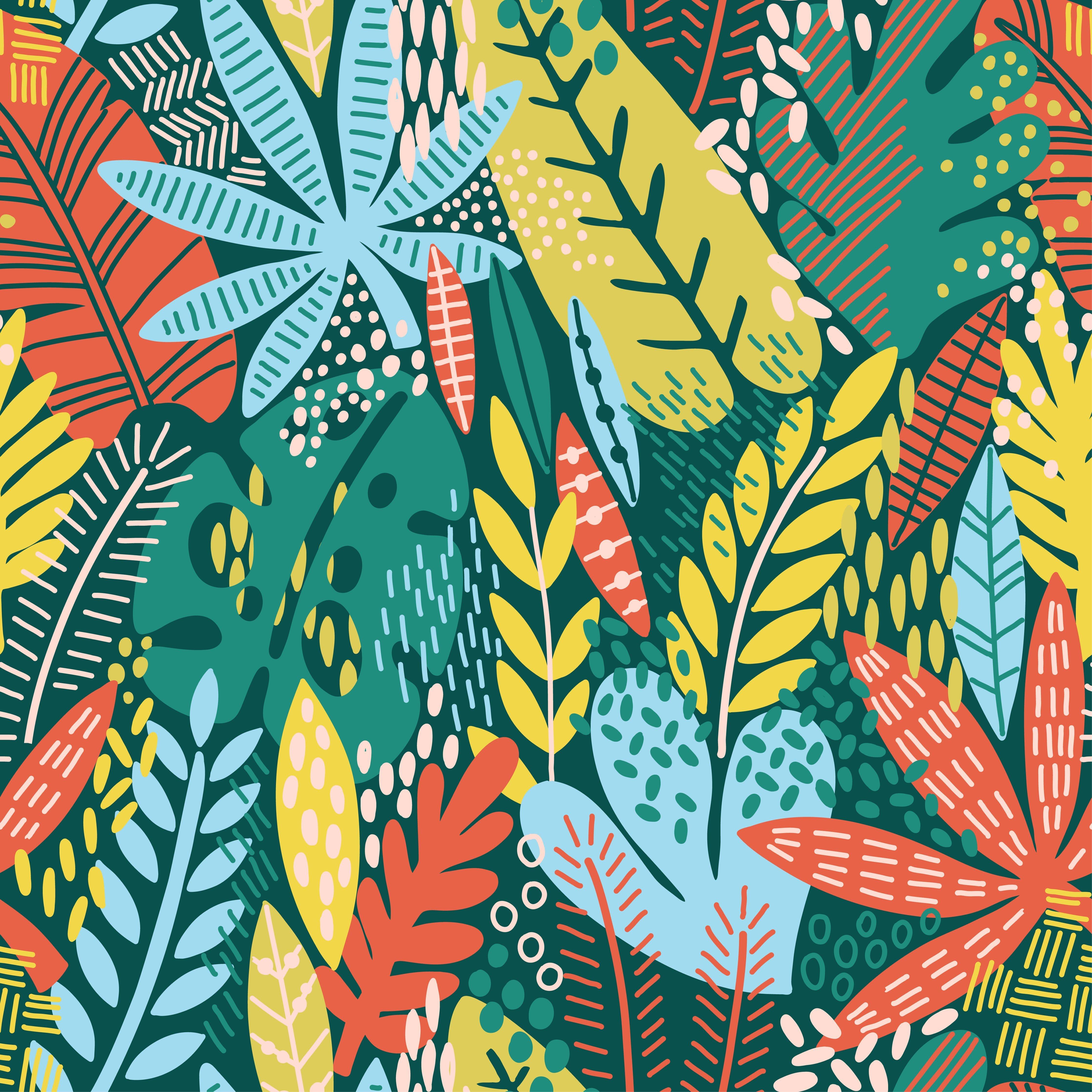 4472x4472 Bayou Breeze Bargas Bright Tropical Leaf Peel and Stick Wallpaper Roll