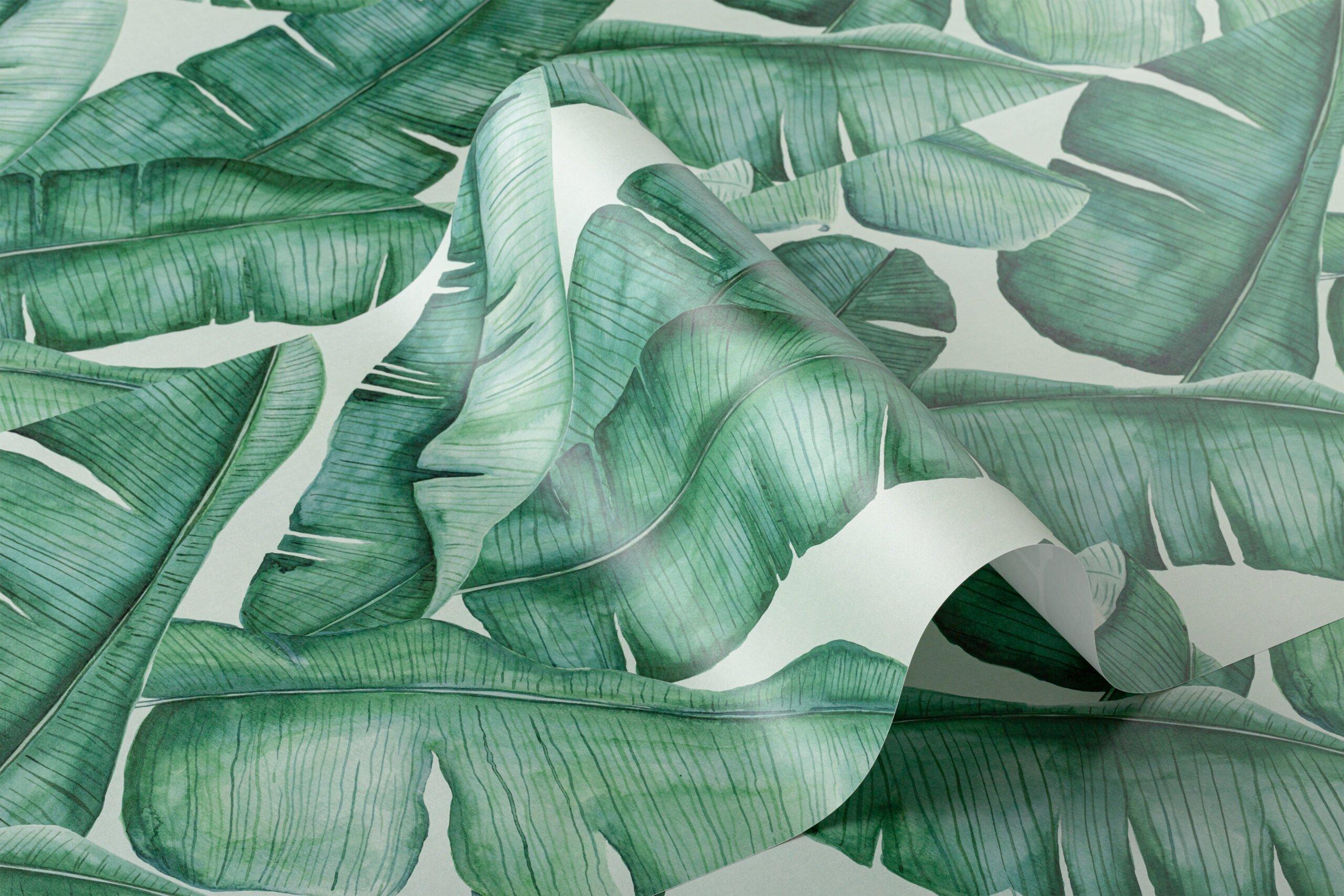 2560x1707 Watercolour Green Tropical Leaves Wallpaper