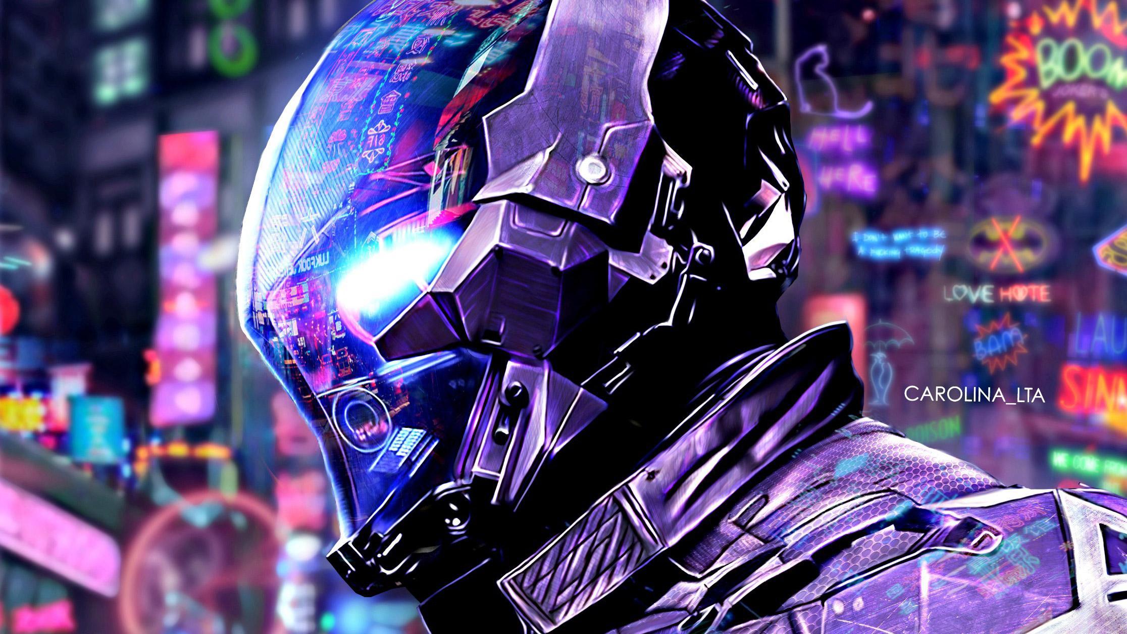 2232x1255 Batman Neon Wallpaper
