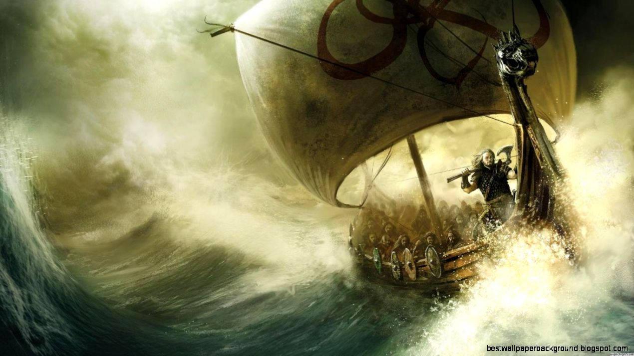 1270x714 Download Norse Ship Classic Art Wallpaper