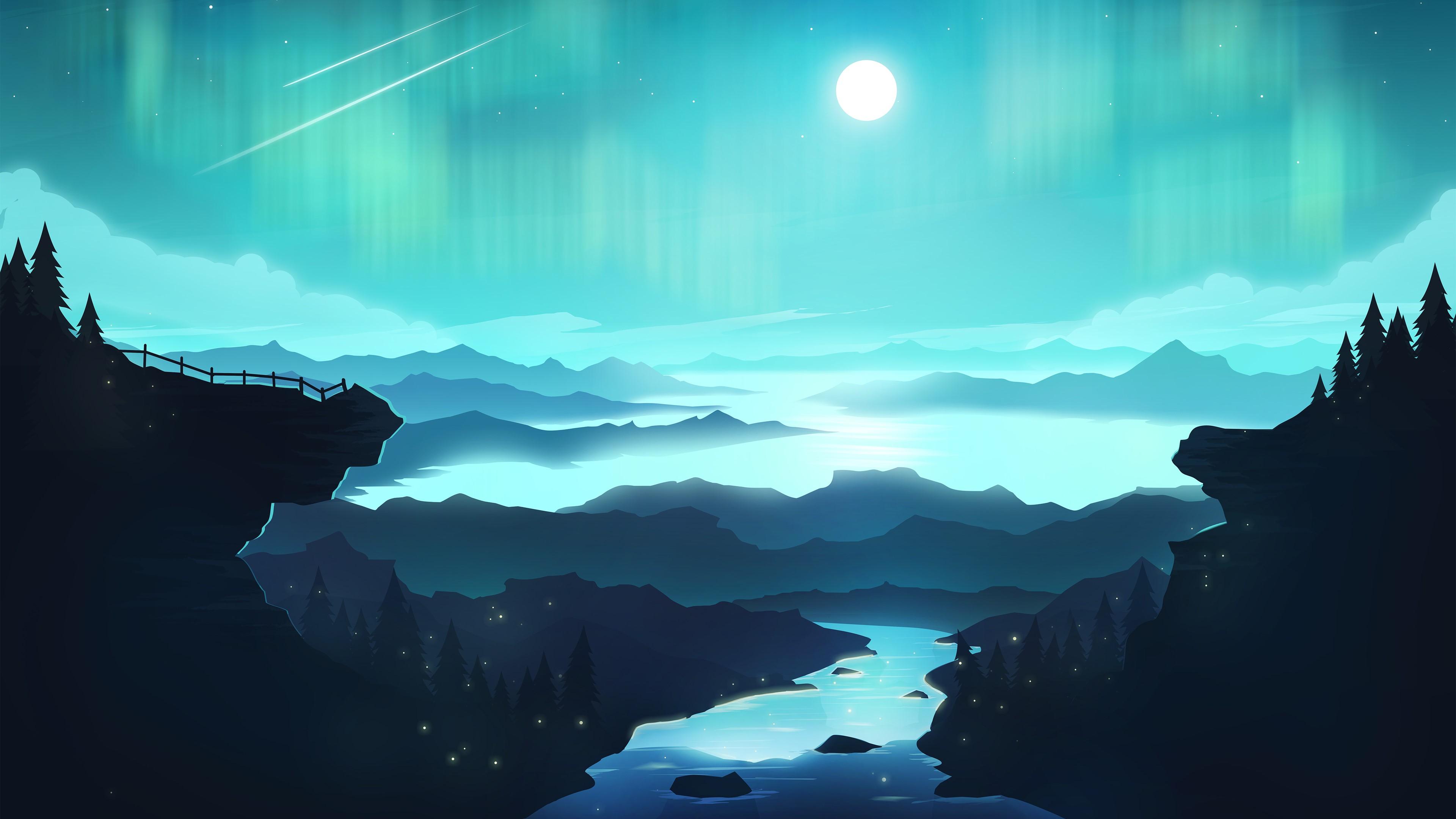 3840x2160 Free Download Cyan wallpaper full HD (1080p)