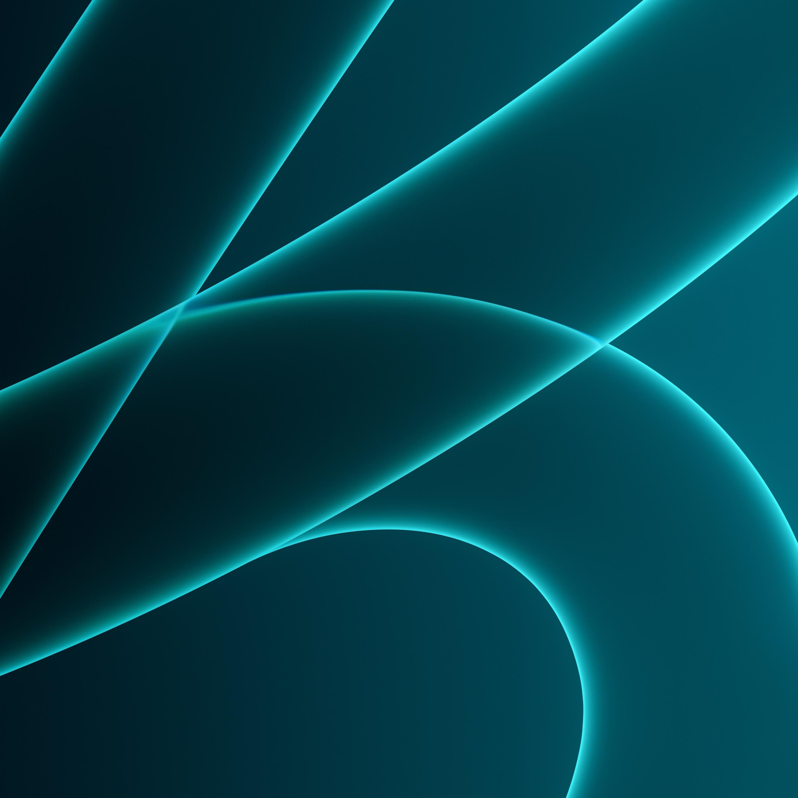 2732x2732 iMac 2021 Wallpaper 4K, Apple Event Stock, Cyan background, 5K, Abstract