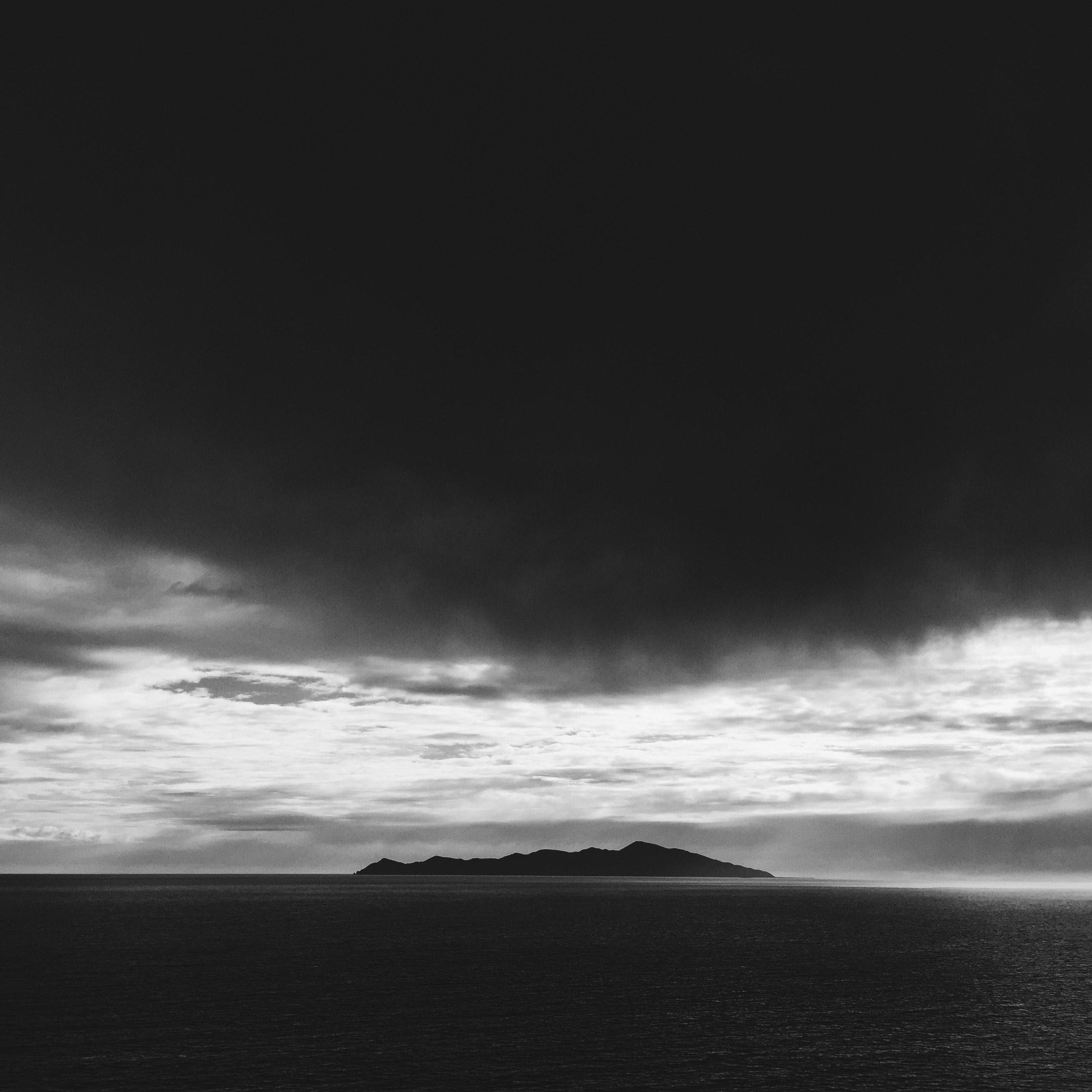 2434x2434 Wallpaper / cloud island storm and black and white HD 4k wallpaper free download