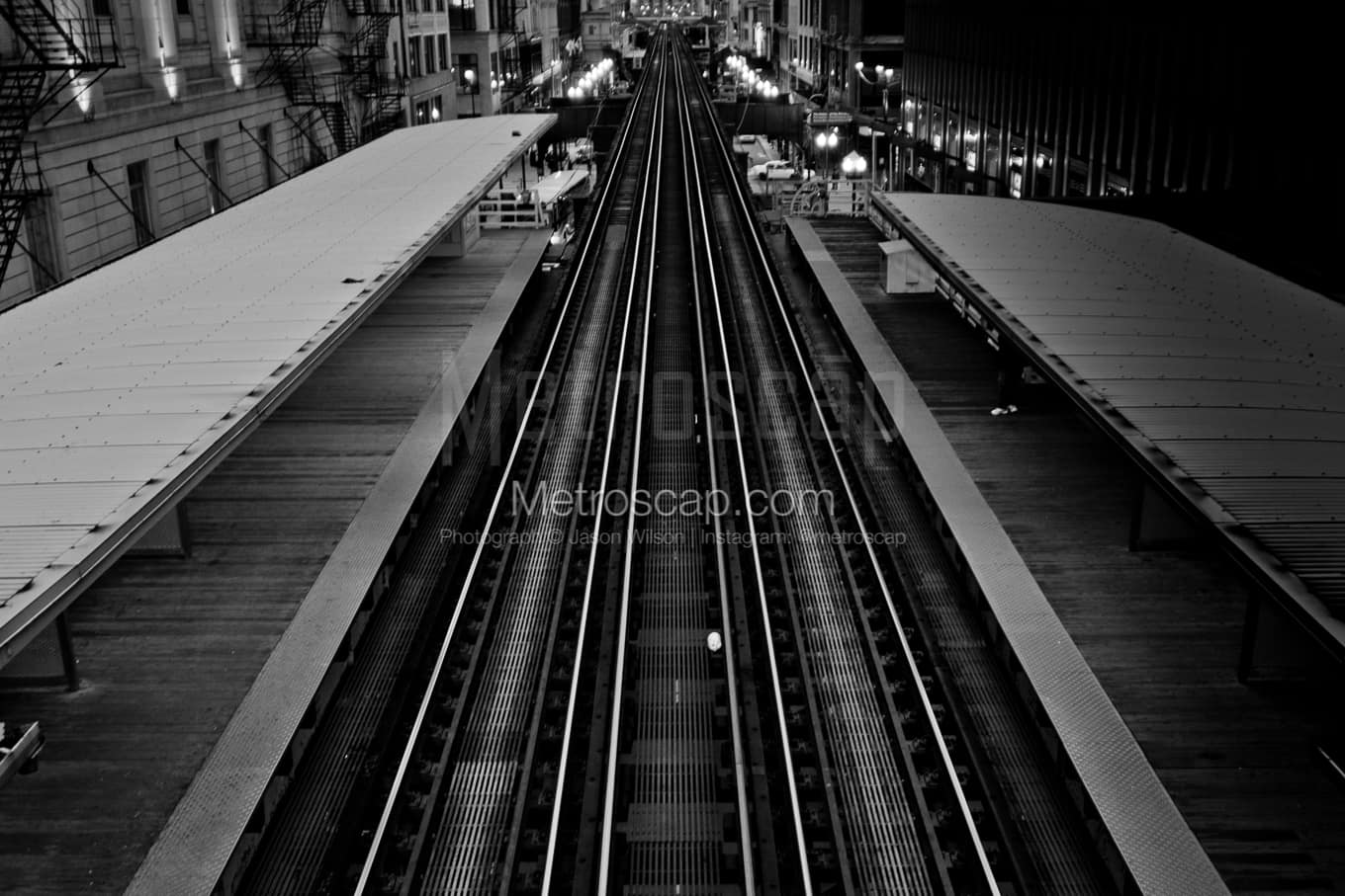 1360x907 Empty L Tracks black and white Photo