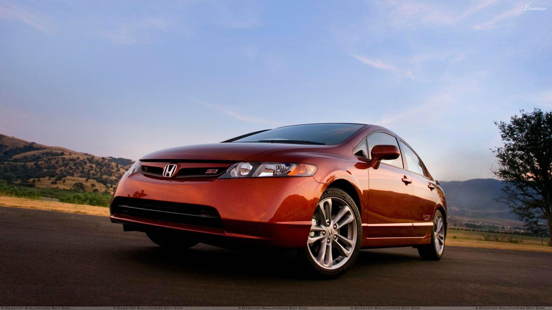 1920x1080 Honda Civic Mugen Si Sedan 2008 In Red Front Pose Wallpaper
