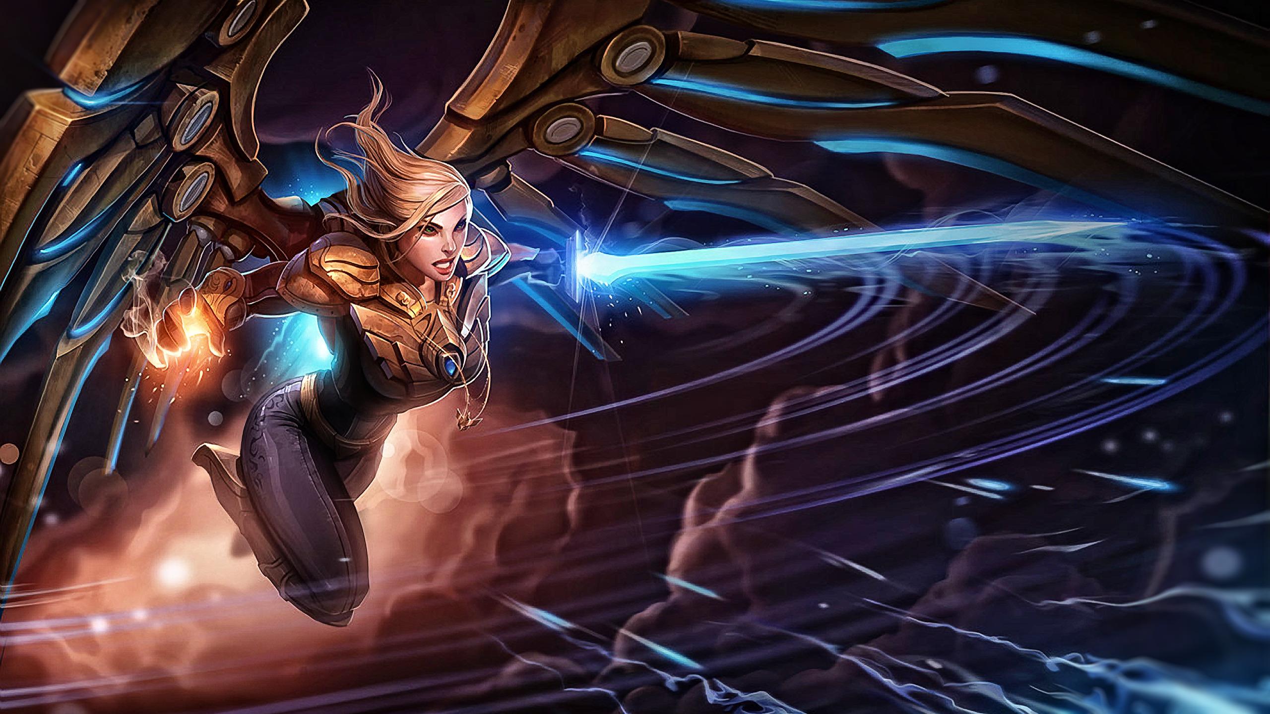 2560x1440 digital Art, League Of Legends, Kayle Wallpaper HD / Desktop and Mobile Background