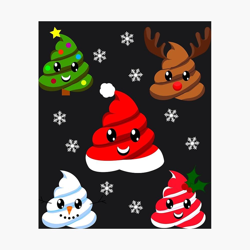 1000x1000 Emoji Christmas Poop Holiday Poster