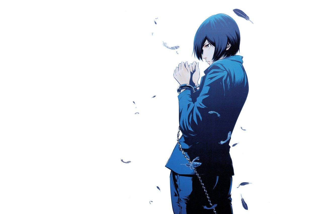 1332x850 Wallpaper anime, feathers, art, guy, handcuffs, Prison School, School prison image for desktop, section прочее