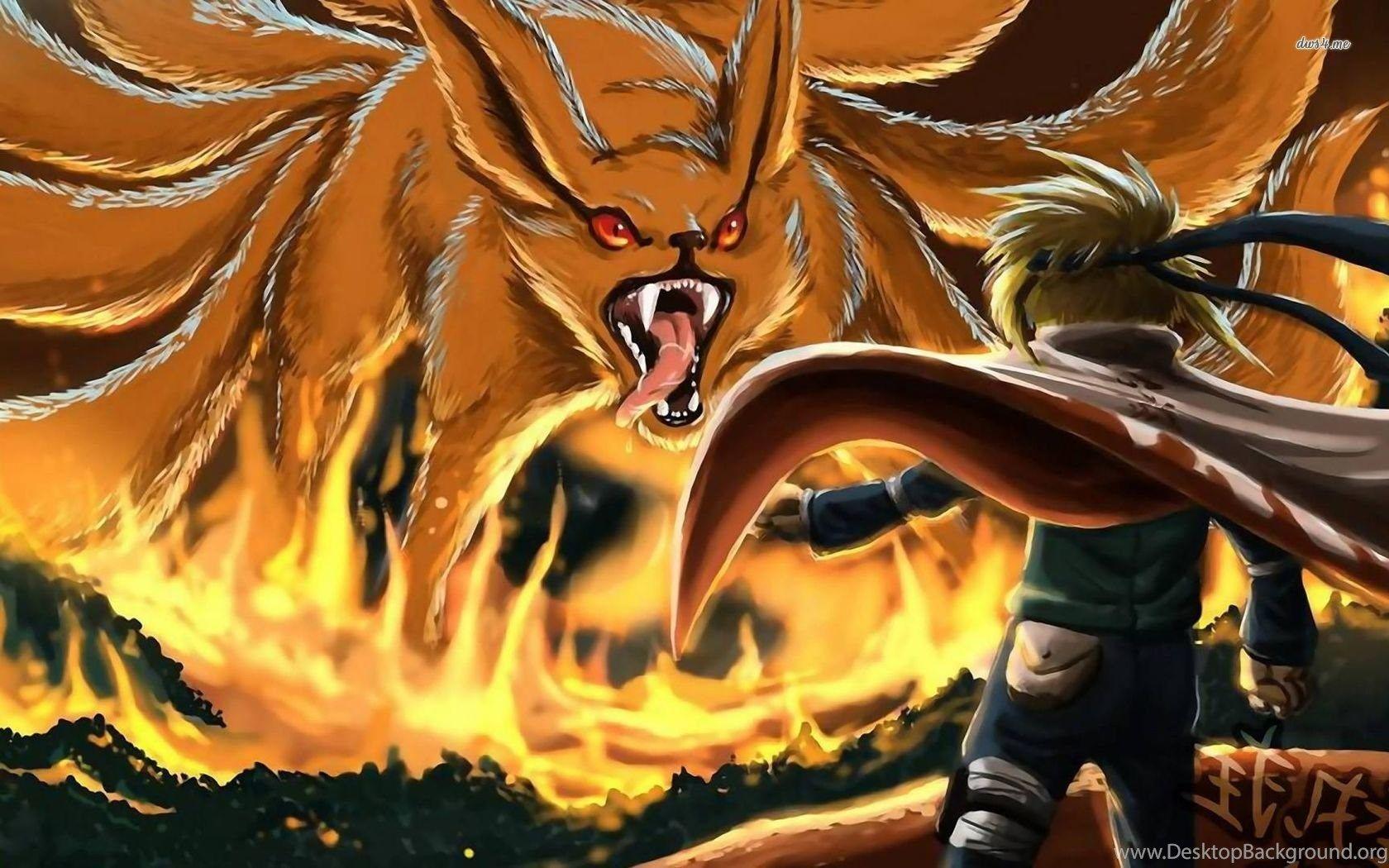 1680x1050 Kyuubi In Flames Naruto Wallpaper Anime Wallpaper Desktop Background