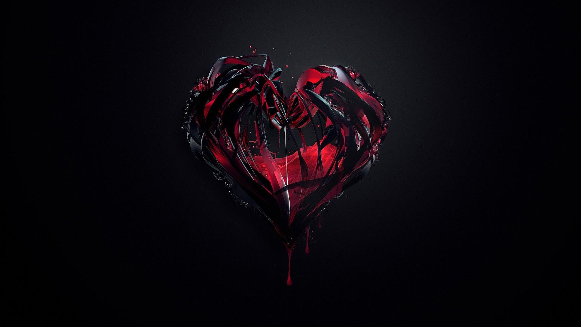 1920x1080 hearts, Artwork, Dark Background, Digital Art, Justin Maller Wallpaper HD / Desktop and Mobile Background