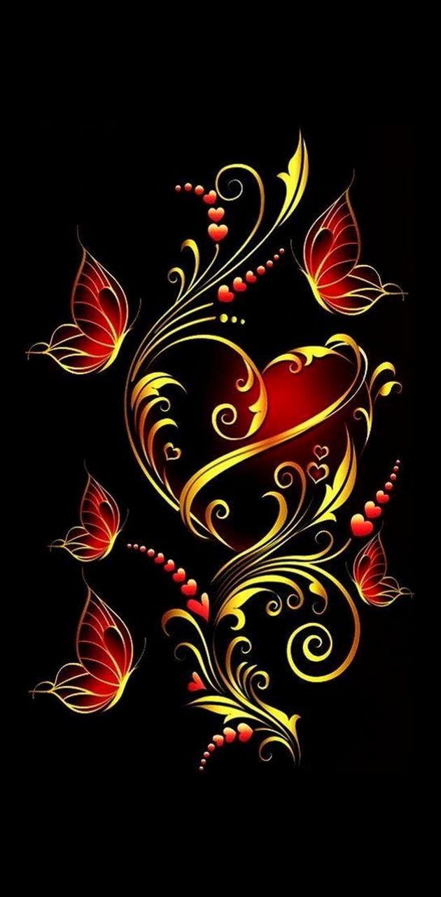 630x1280 GOLD AND RED wallpaper