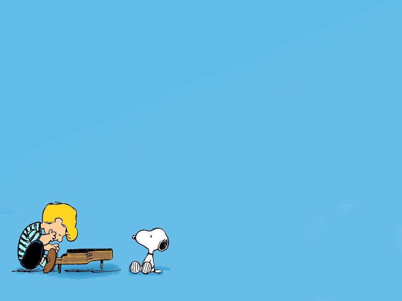 1280x960 I made this minimalist Peanuts wallpaper with Snoopy and Schroeder. Hope you like it!