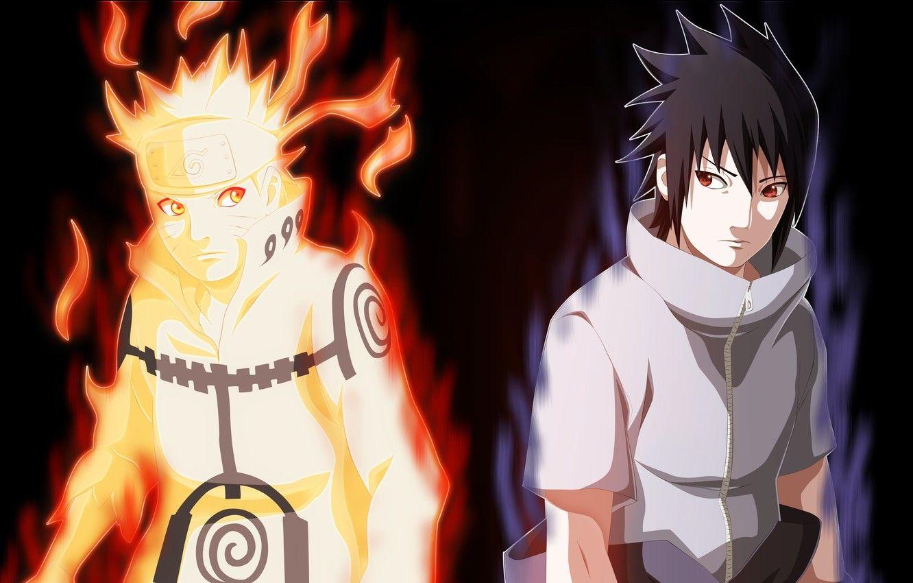 1332x850 Wallpaper naruto, manga, Uchiha Sasuke, Uzumaki Naruto, mangekyou