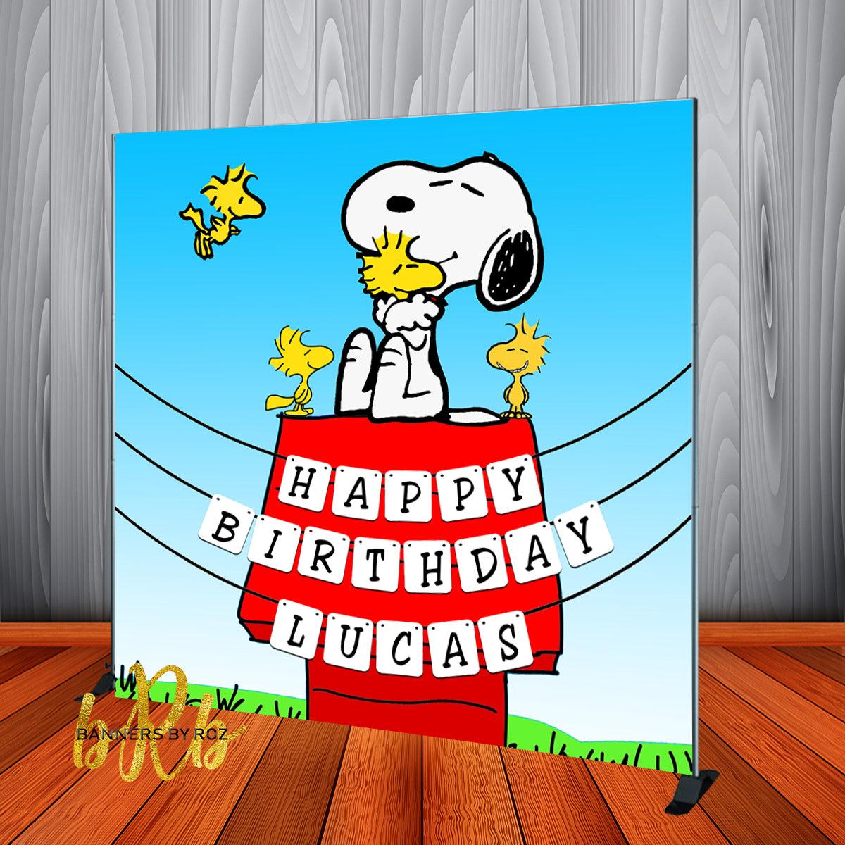 1200x1200 Snoopy Birthday Backdrop Personalized Step & Repeat, Printe