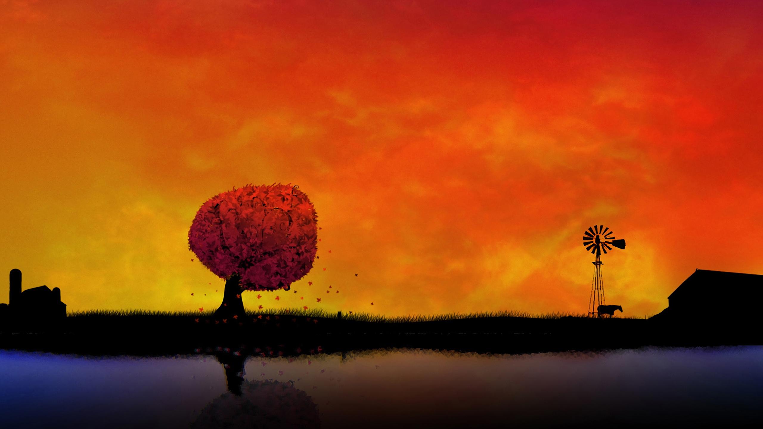 2560x1440 Digital Trees Painting, HD Artist, 4k Wallpaper, Image, Background, Photo and Picture
