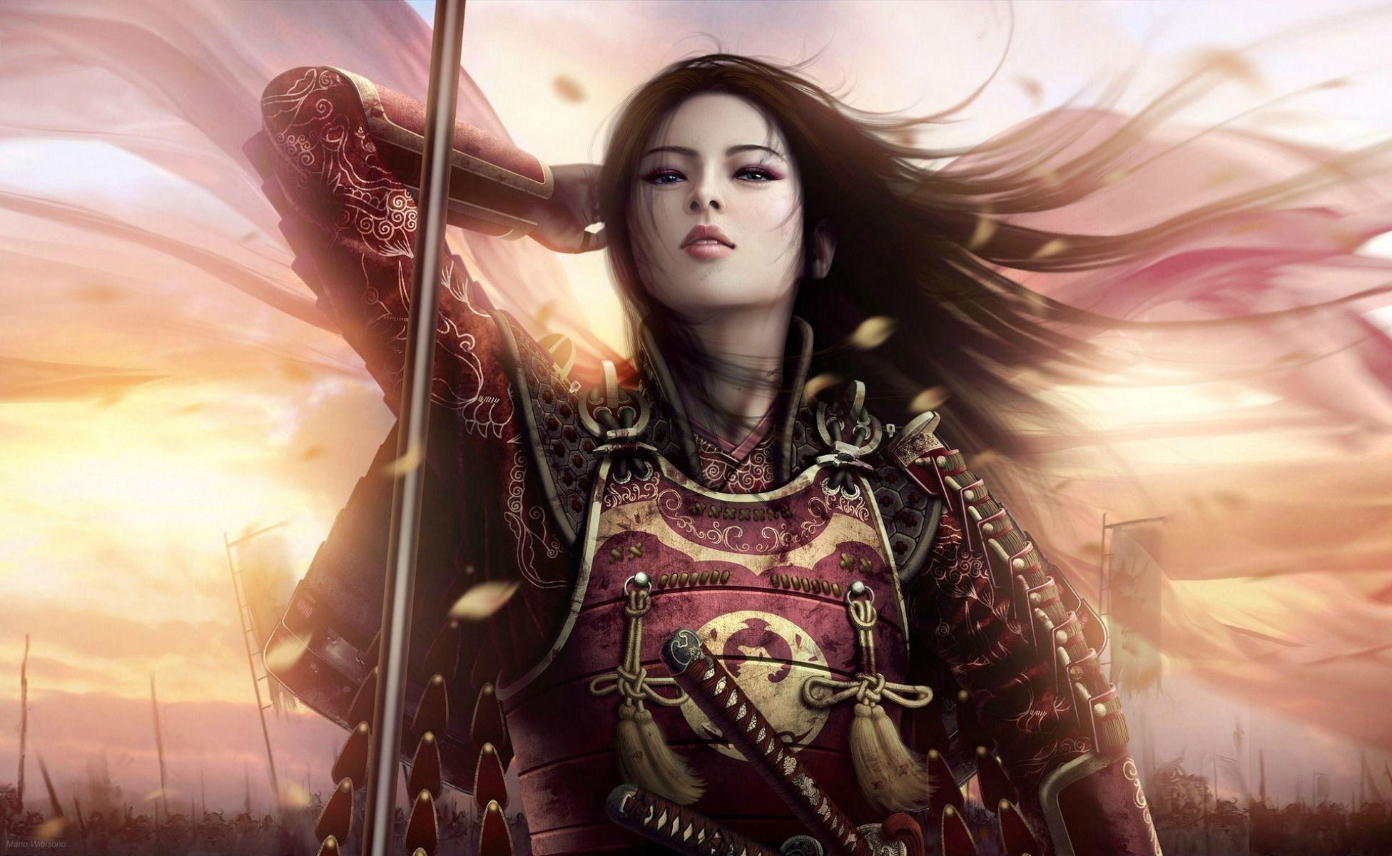 1951x1200 Girl Samurai Wallpaper (6770)