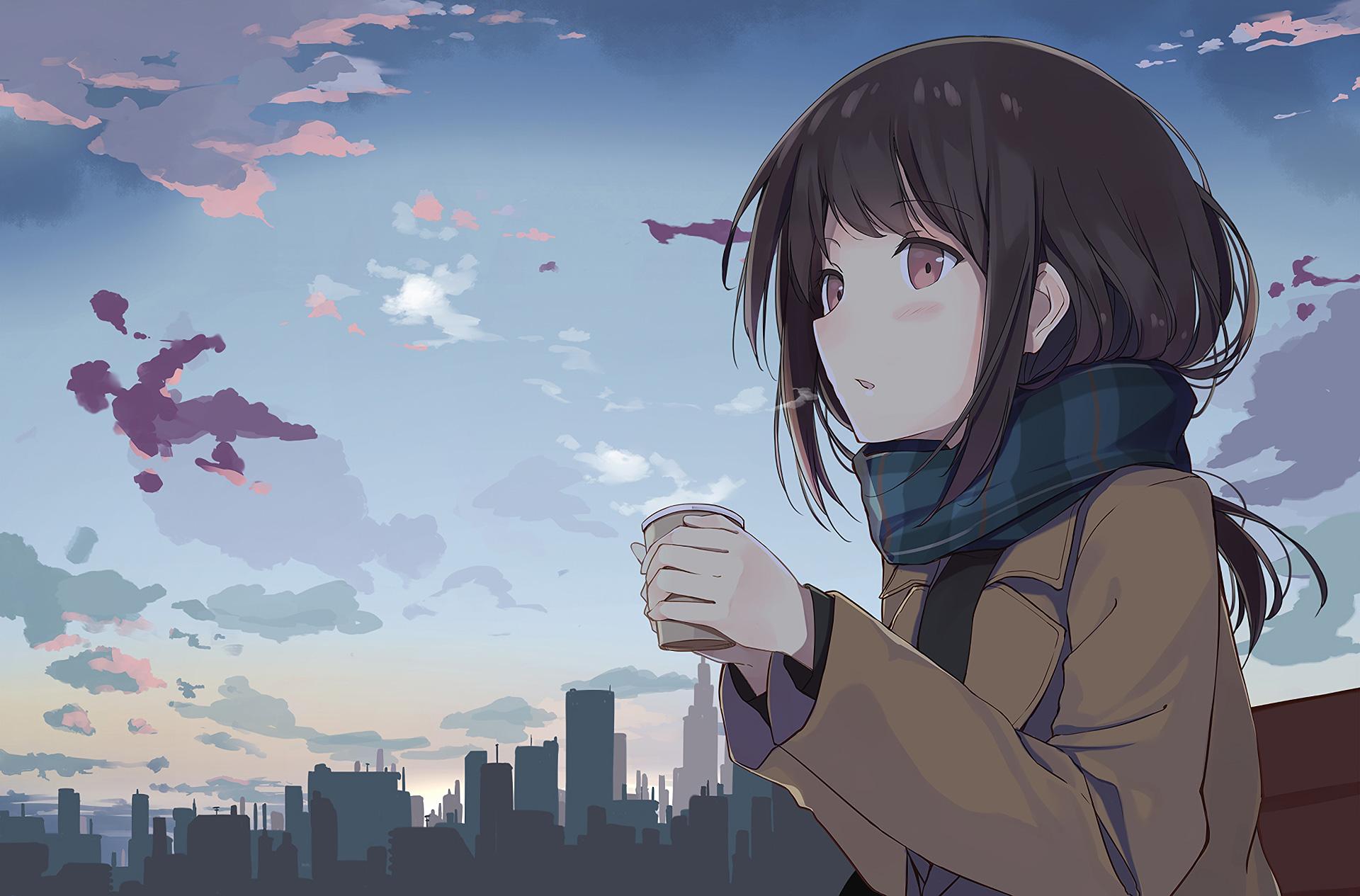 984198 simple background face cup tea profile hat anime brunette  anime girls closed eyes  Rare Gallery HD Wallpapers