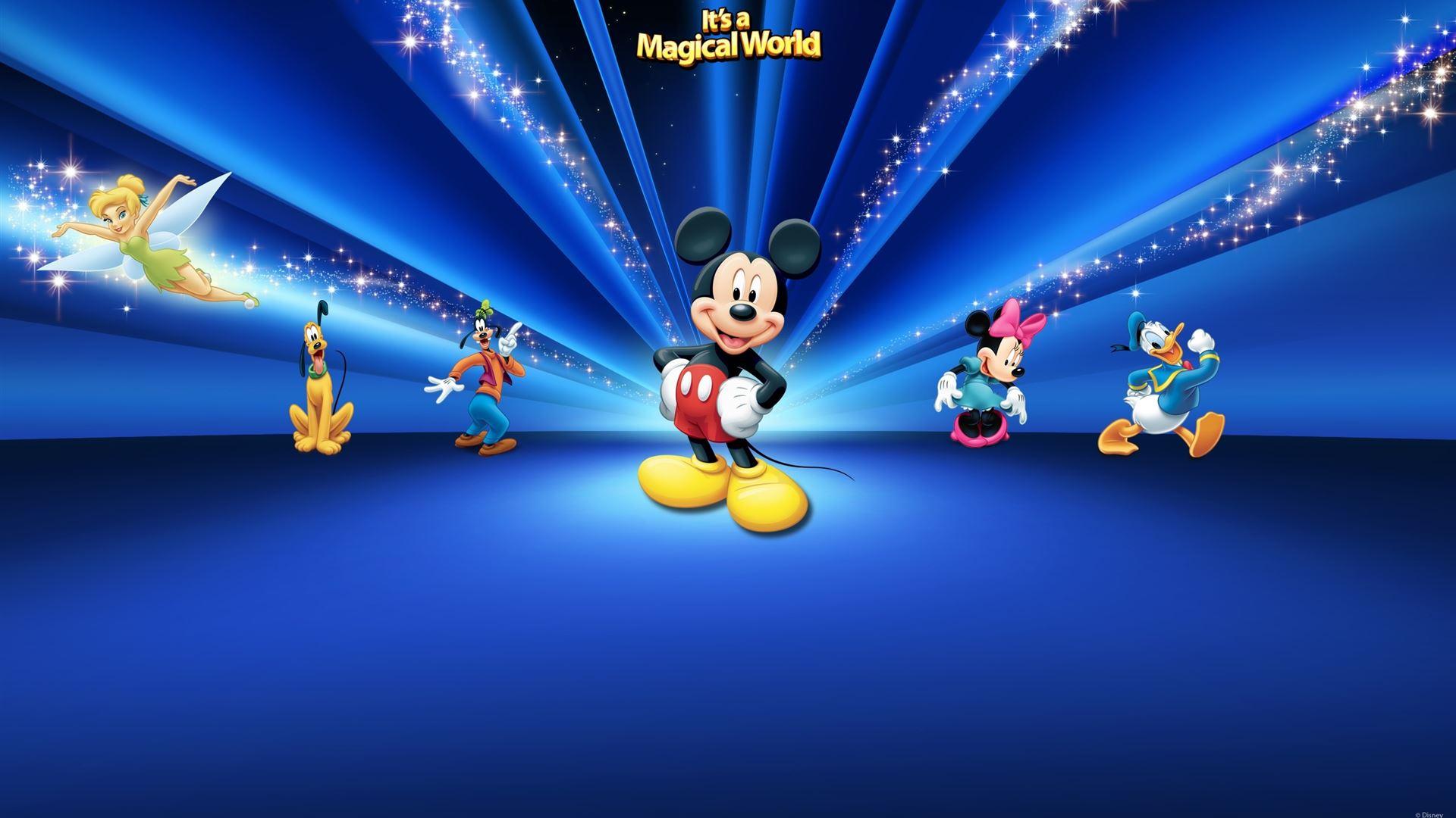 1920x1080 Disney Characters Dark Blue Mac Wallpaper Download