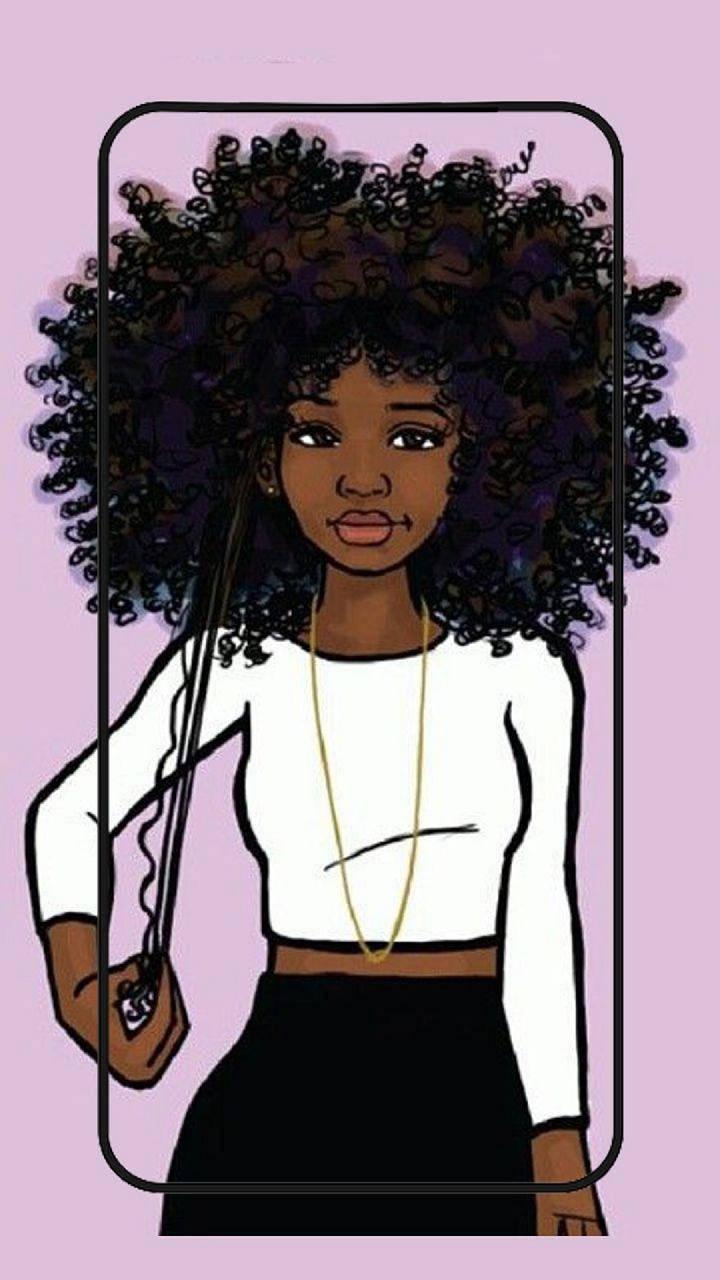 720x1280 Download Cute Black Girl Afro Aesthetic Wallpaper