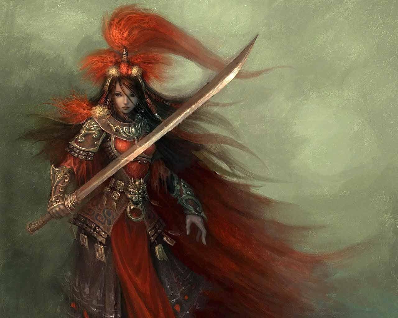 1280x1024 Samurai warrior girl Wallpaper. Samurais y Ninjas