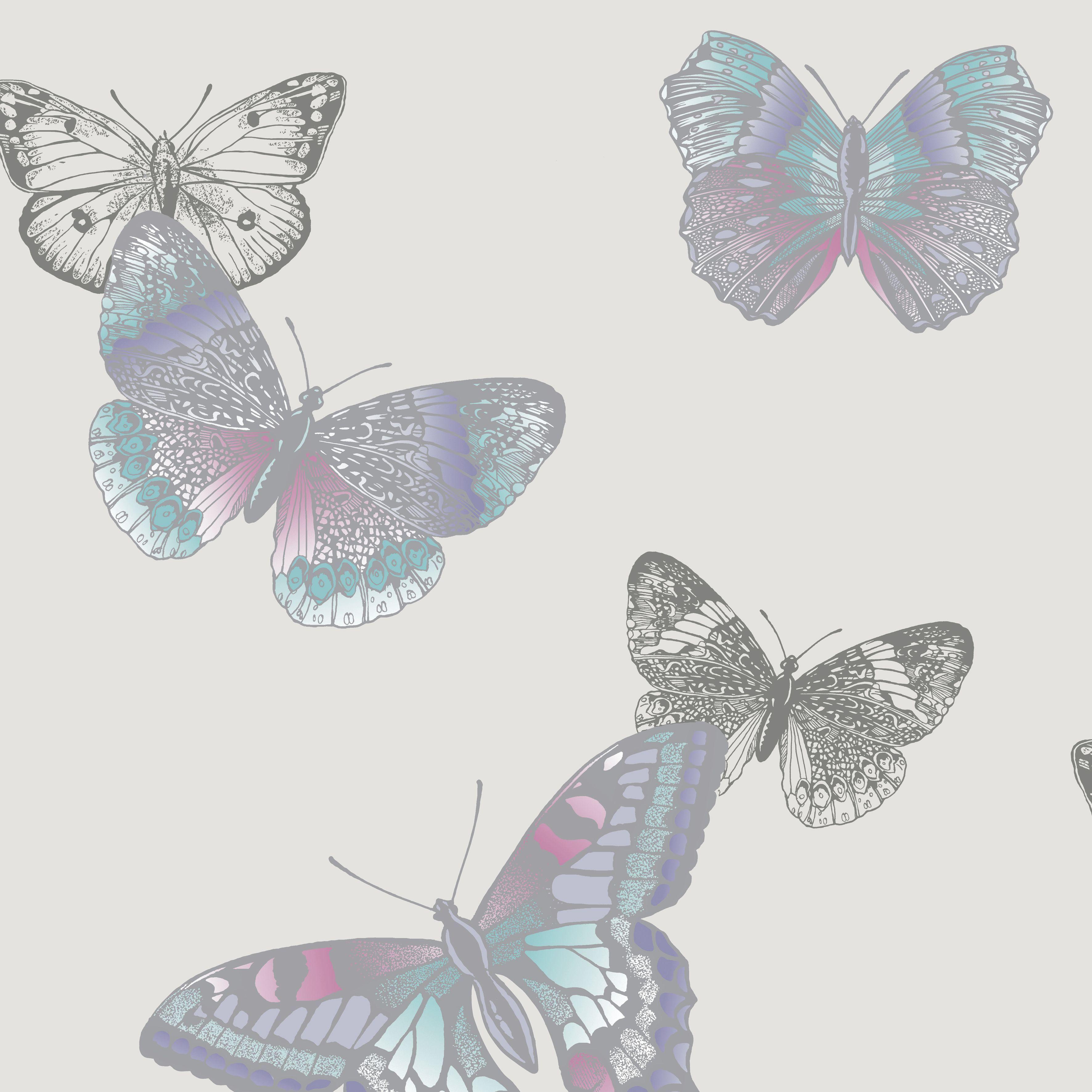 3543x3543 Arthouse Vintage Mariana Lavender Butterflies Glitter Effect