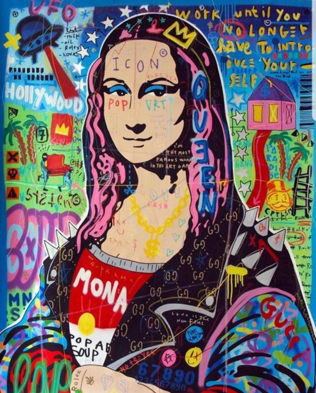 1080x1345 Download Mona Lisa Modern Graffiti Art Wallpaper