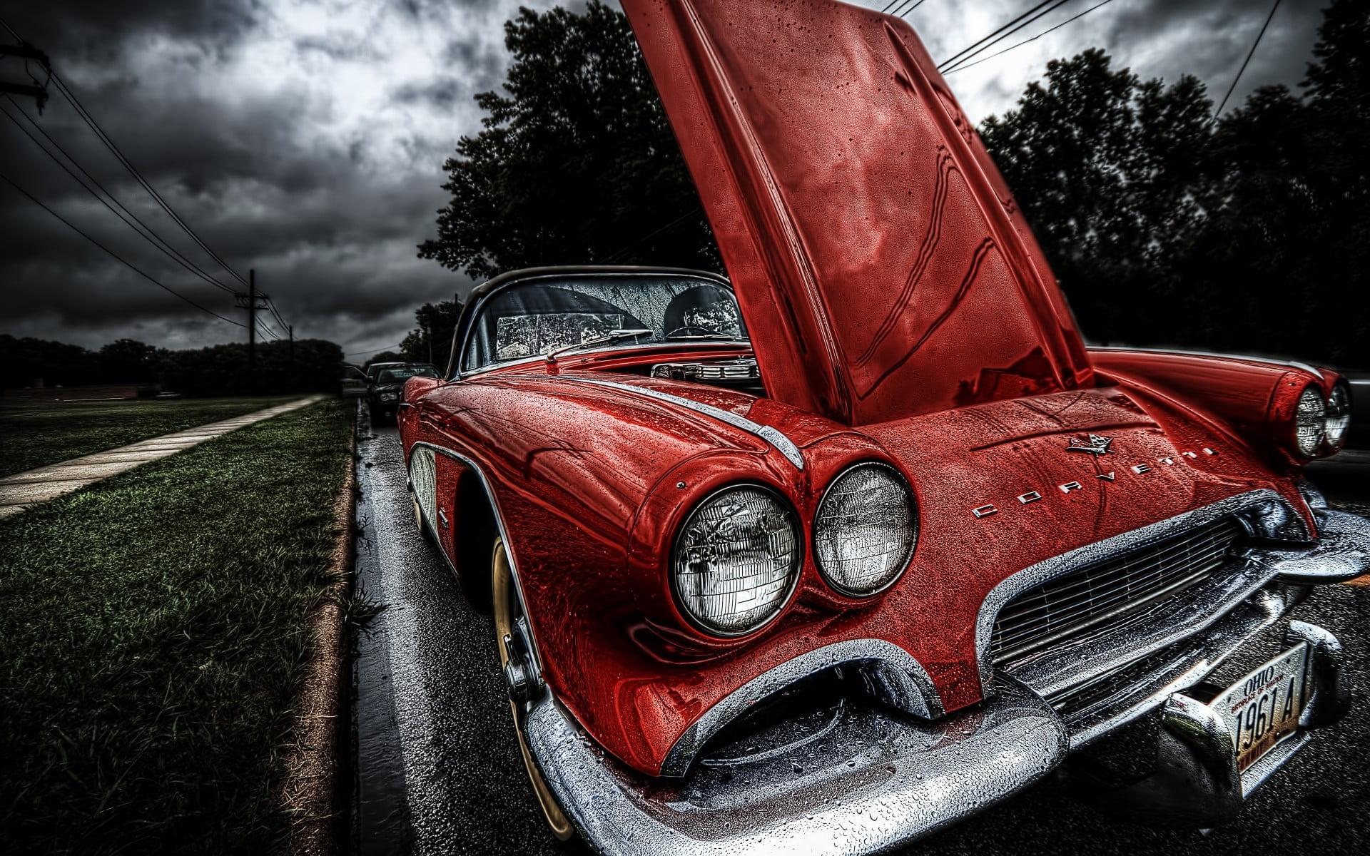 1920x1200 Red Vehicle, Old Car, Corvette, 1961 Chevrolet Corvette, Red Cars Wallpaper • Wallpaper For You