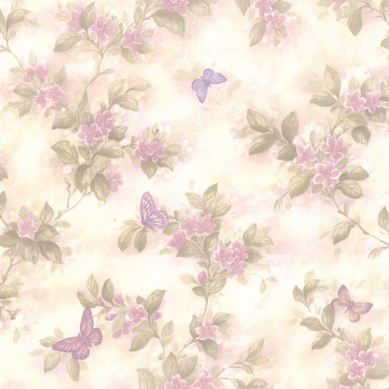 1280x1280 436 65762 Lavender Butterfly Floral Wallpaper