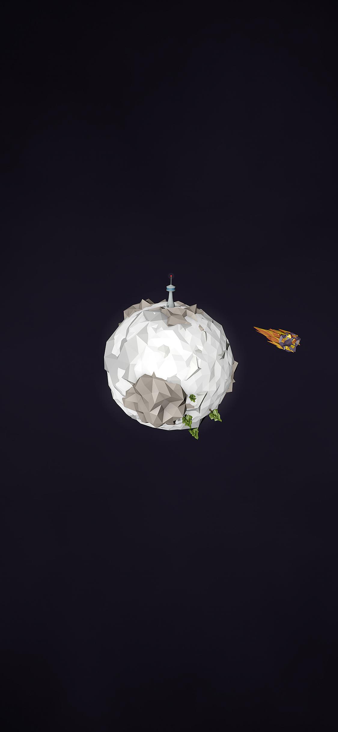 1125x2436 iPhoneXpapers planet cute minimal simple art dark
